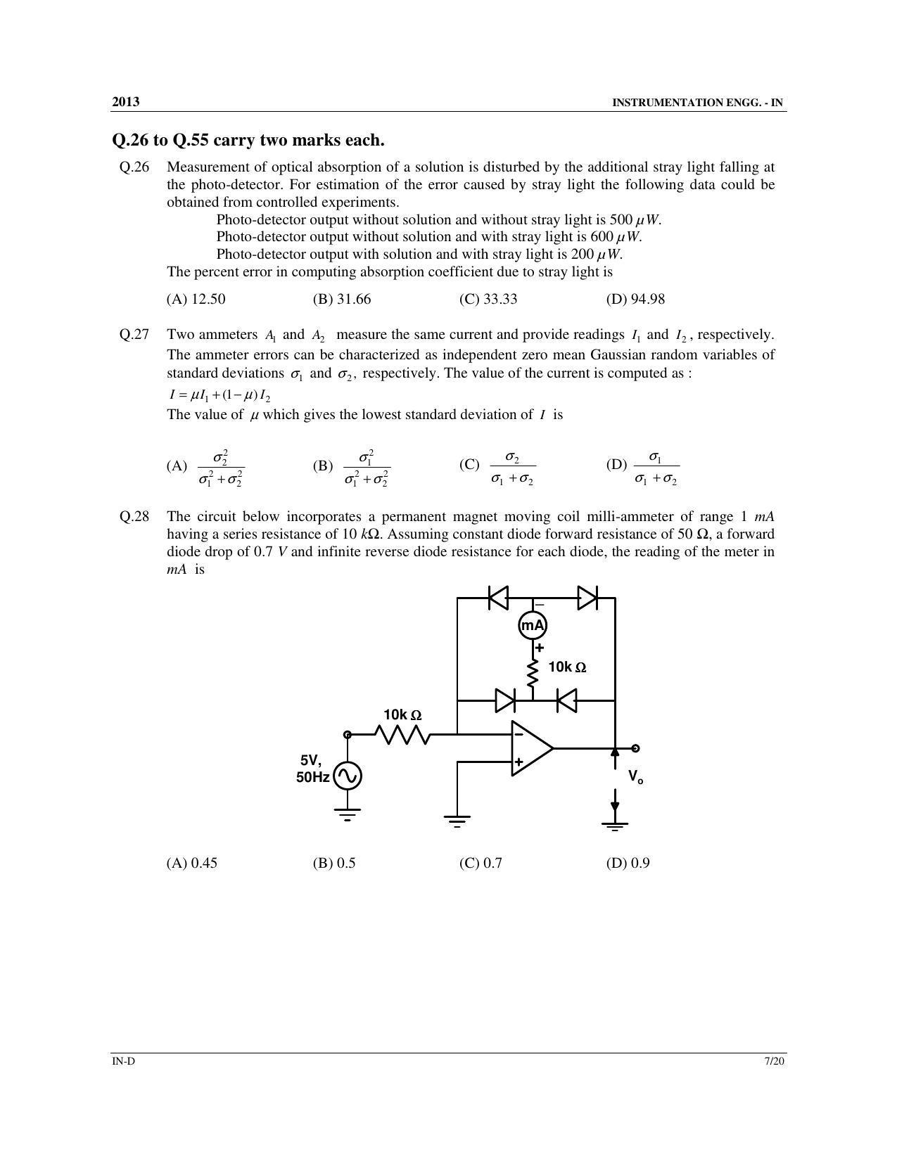 GATE 2013 Instrumentation Engineering (IN) Question Paper with Answer Key - Page 59