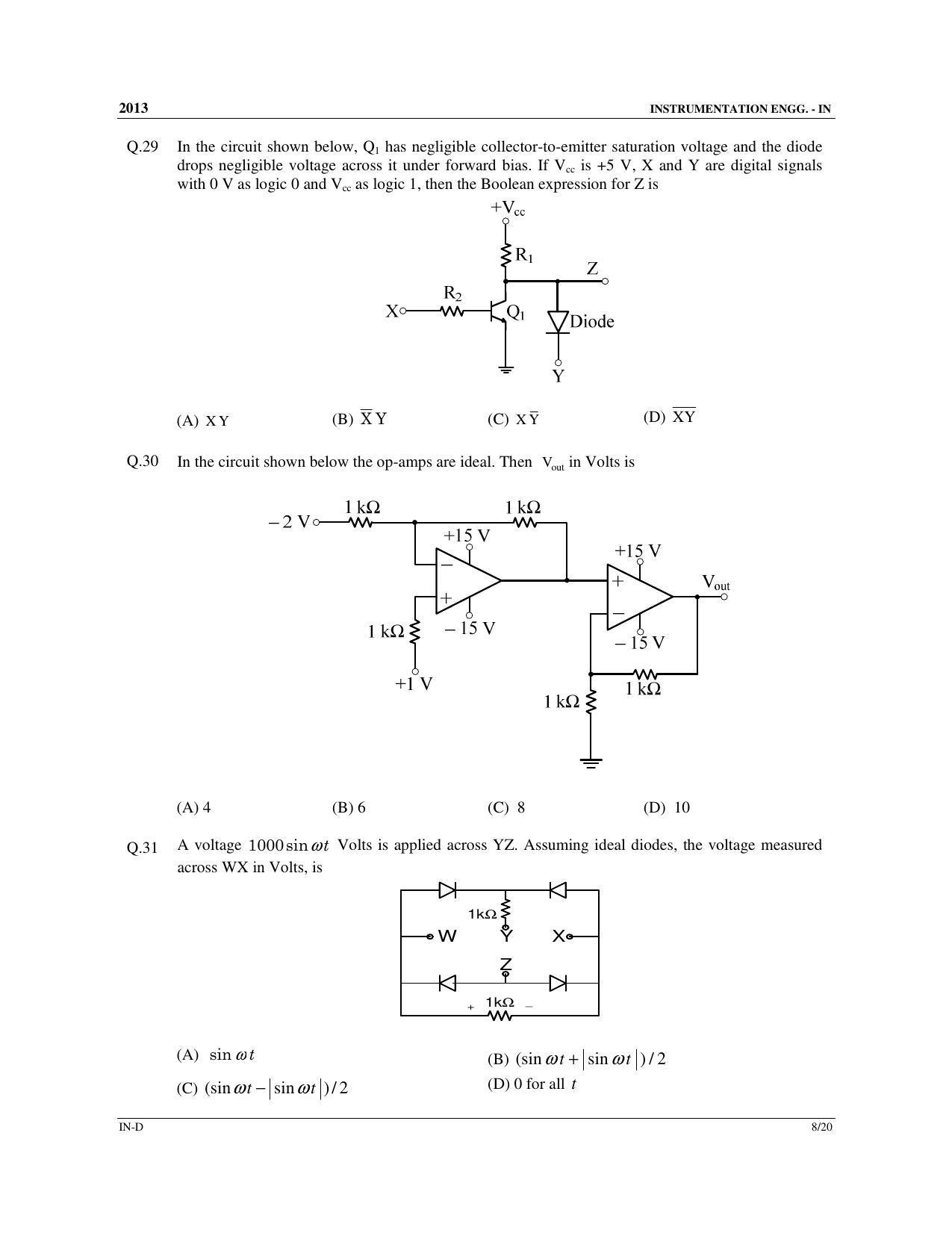 GATE 2013 Instrumentation Engineering (IN) Question Paper with Answer Key - Page 60