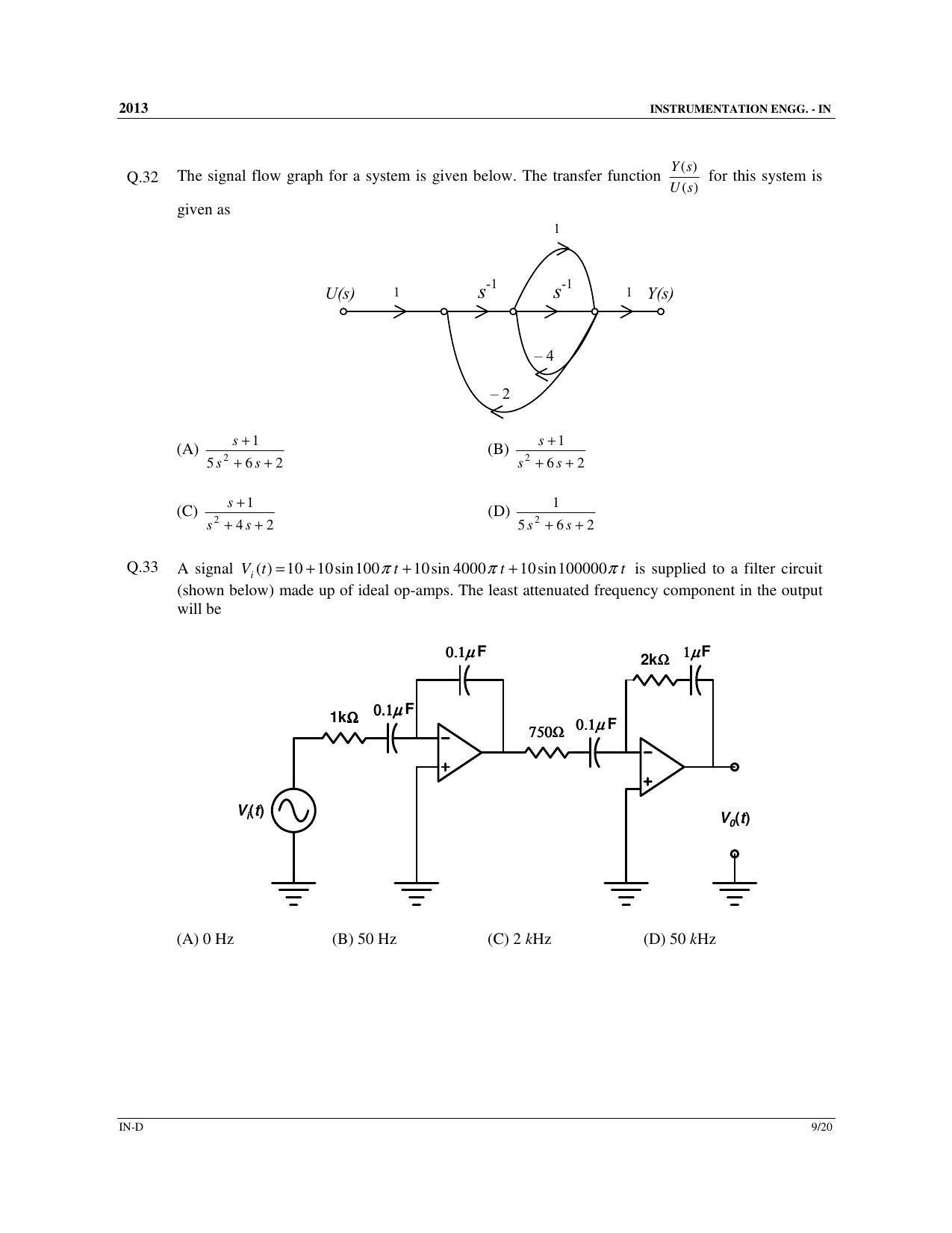 GATE 2013 Instrumentation Engineering (IN) Question Paper with Answer Key - Page 61