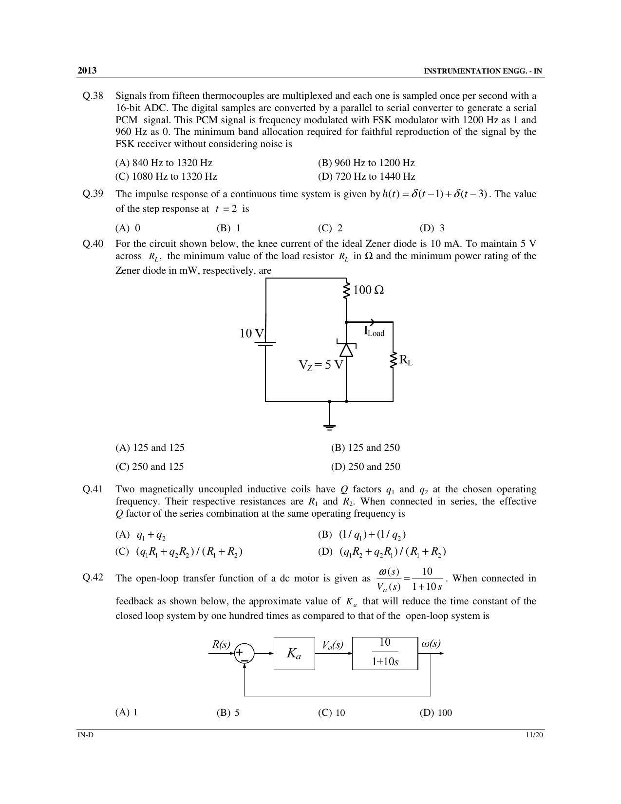 GATE 2013 Instrumentation Engineering (IN) Question Paper with Answer Key - Page 63