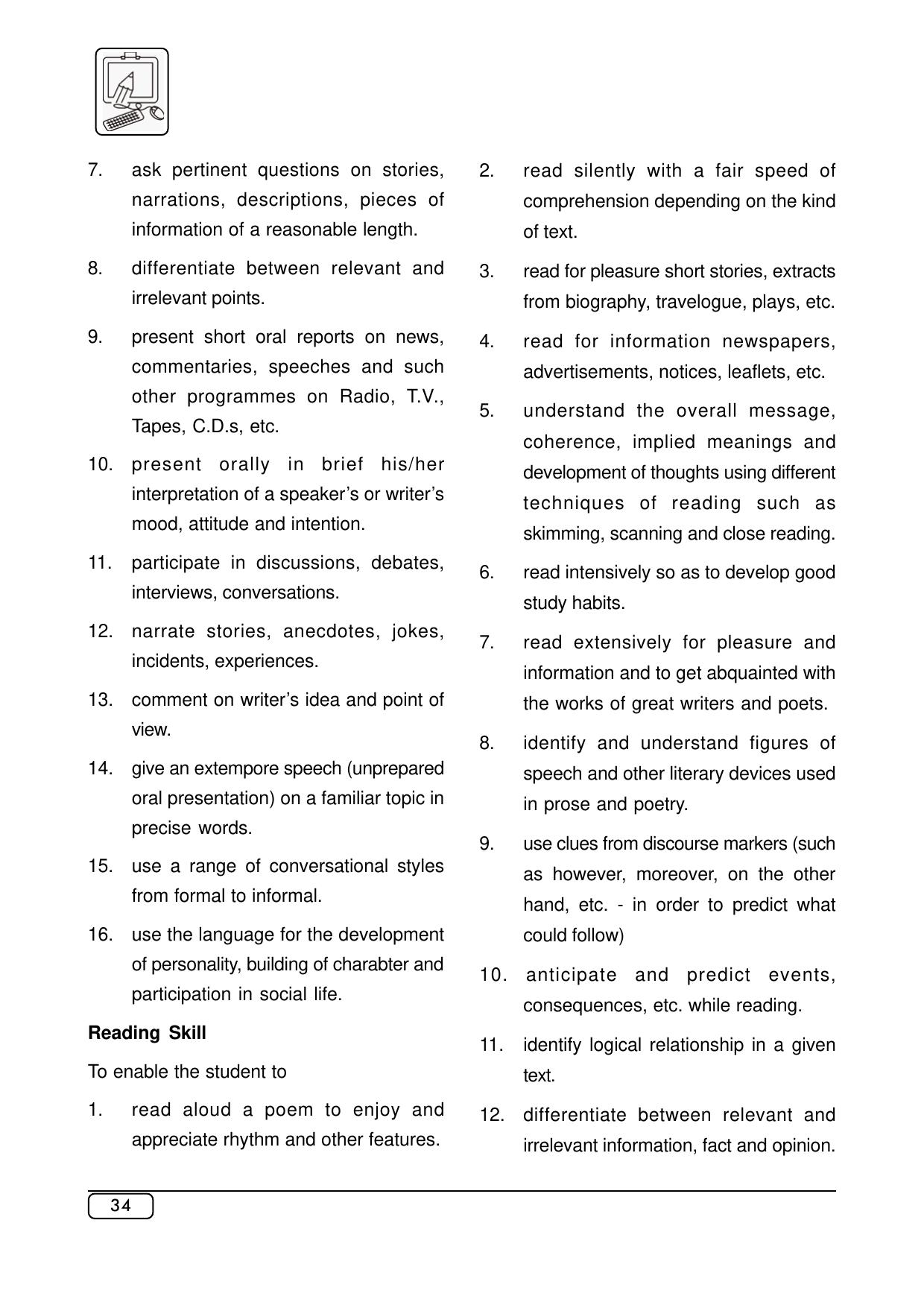 Maharashtra SSC English Syllabus - Page 3