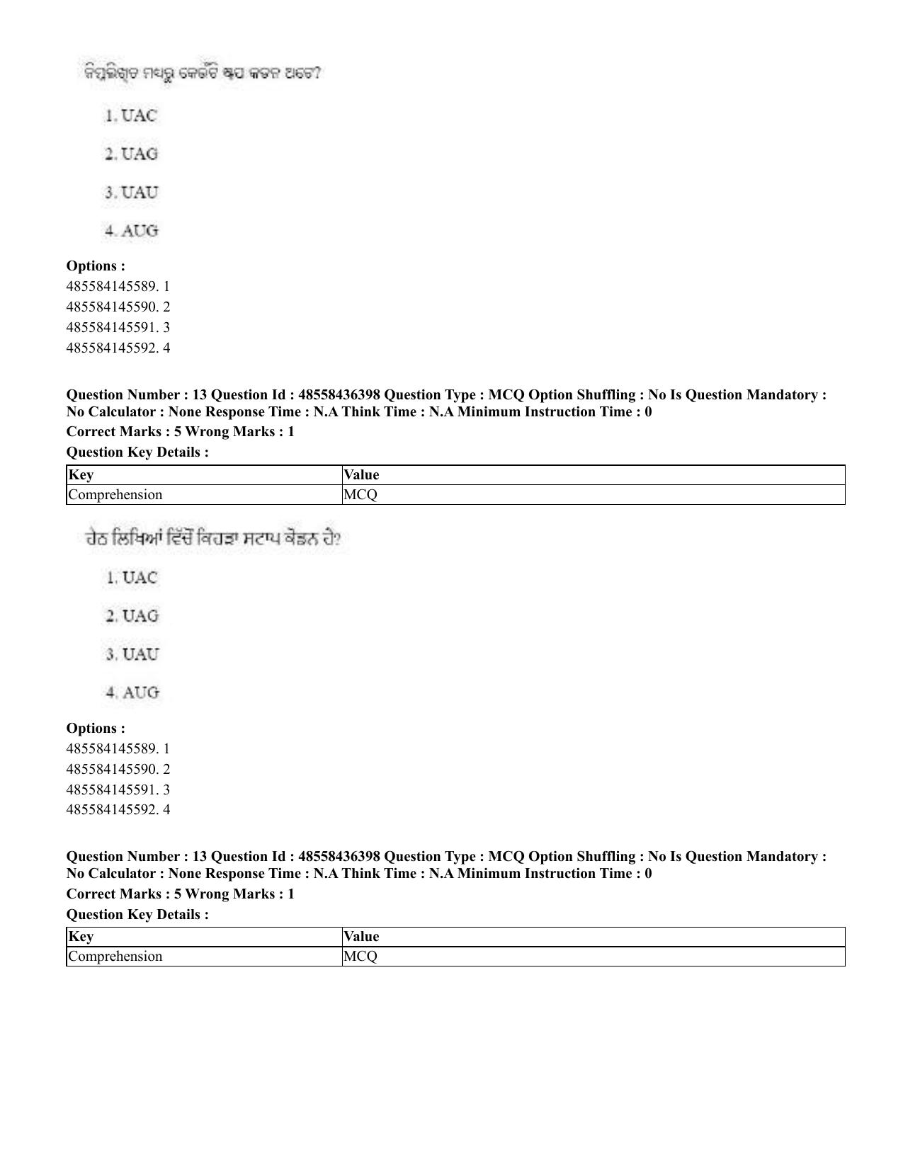 CUET 2023 International Shift 3 Question Papers - 22 June 2023 - Page 99