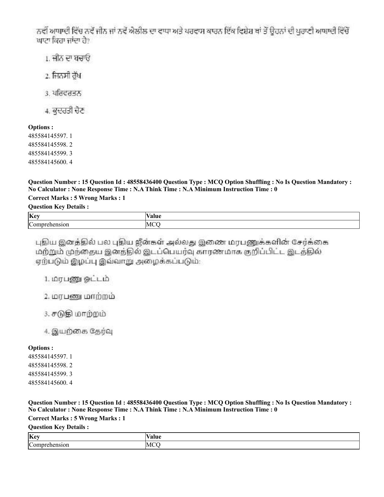 CUET 2023 International Shift 3 Question Papers - 22 June 2023 - Page 115