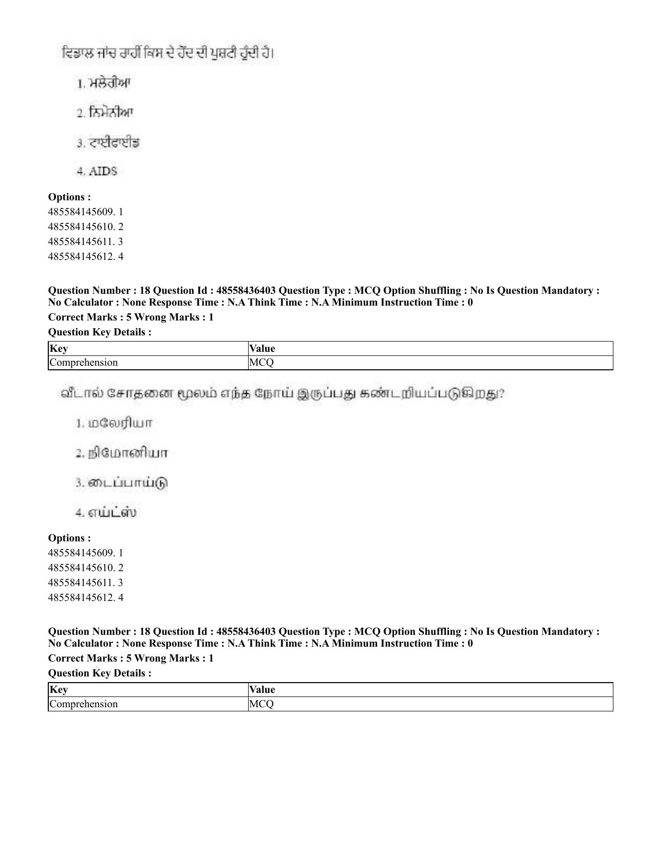 CUET 2023 International Shift 3 Question Papers - 22 June 2023 - Page 136