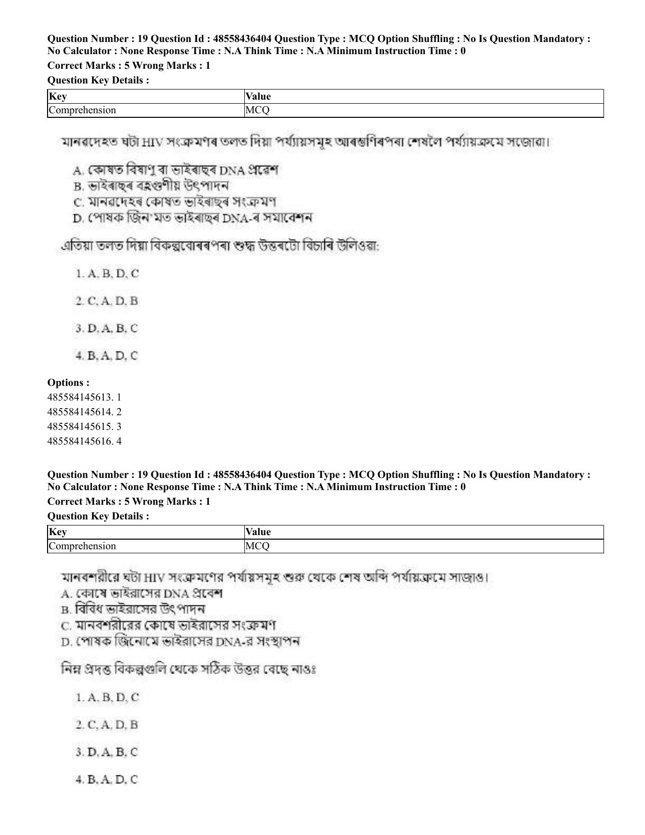 CUET 2023 International Shift 3 Question Papers - 22 June 2023 - Page 139