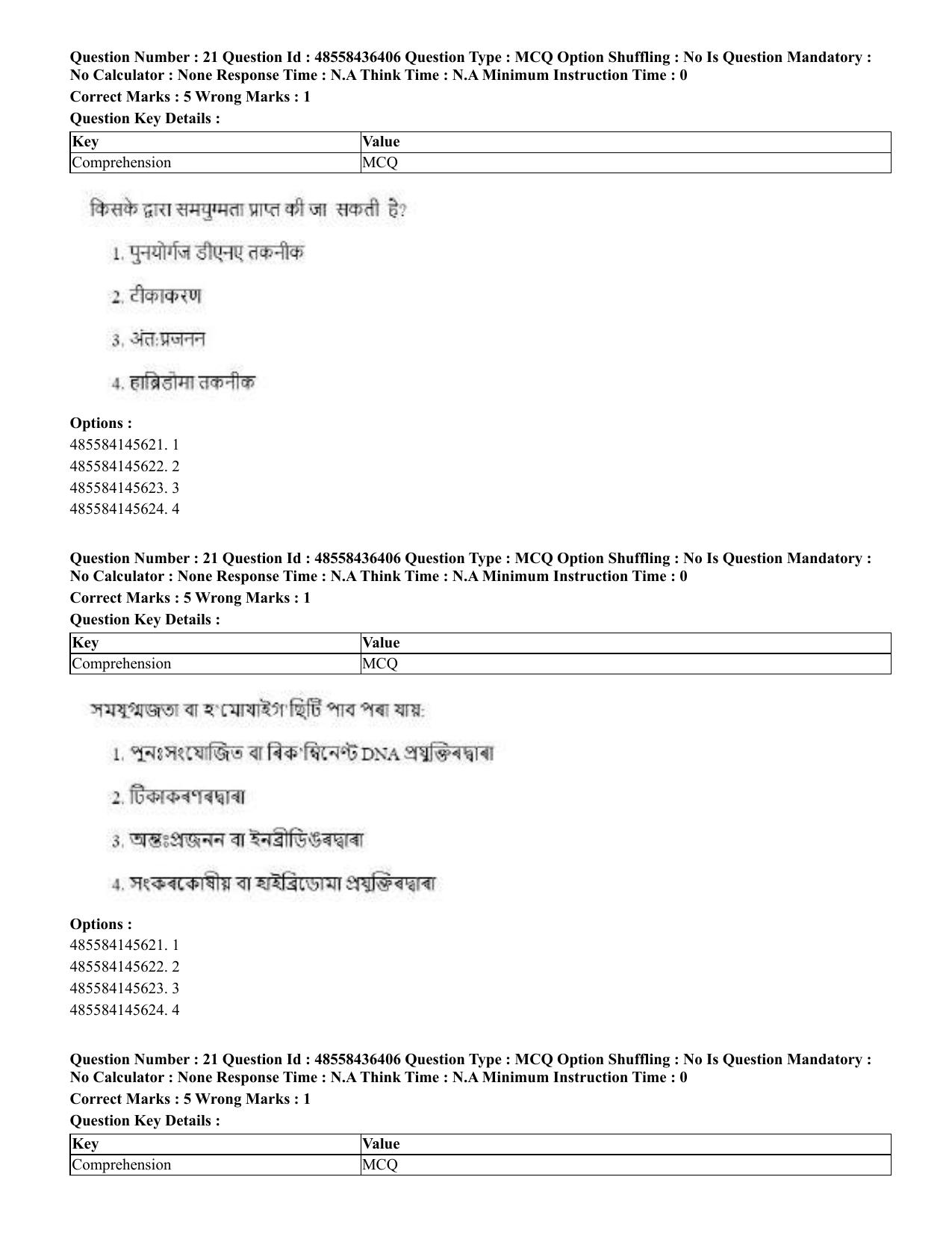 CUET 2023 International Shift 3 Question Papers - 22 June 2023 - Page 156