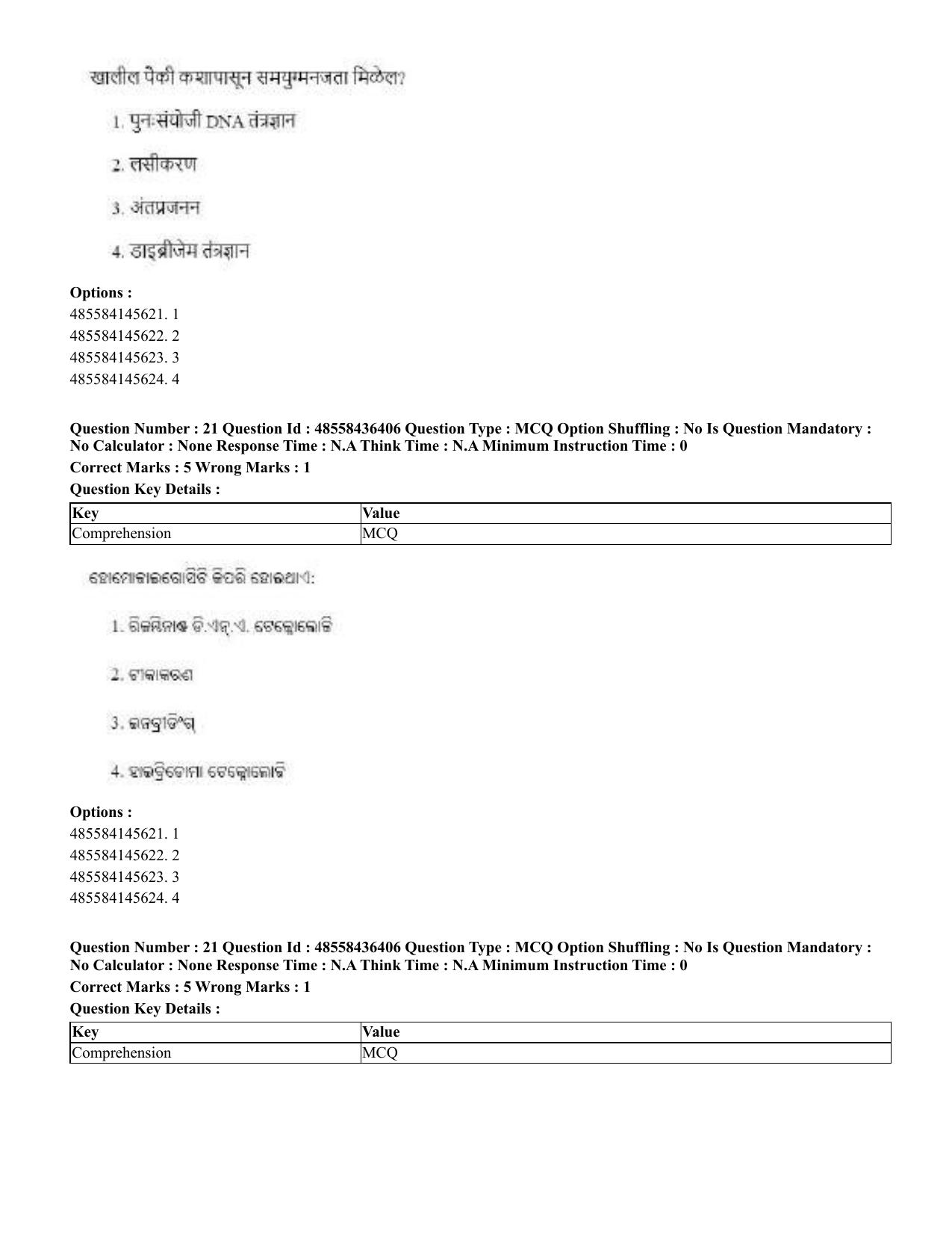 CUET 2023 International Shift 3 Question Papers - 22 June 2023 - Page 159
