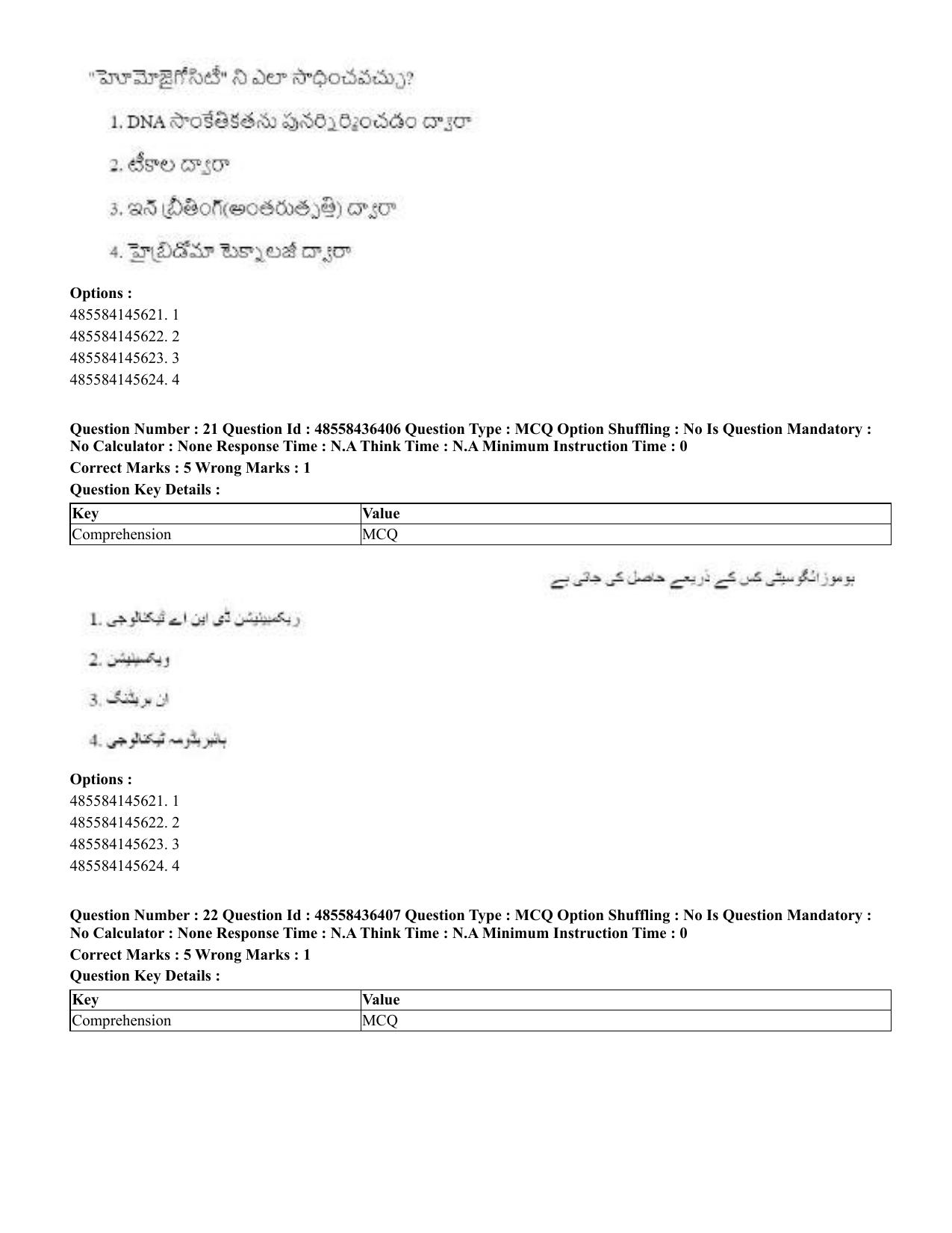 CUET 2023 International Shift 3 Question Papers - 22 June 2023 - Page 161