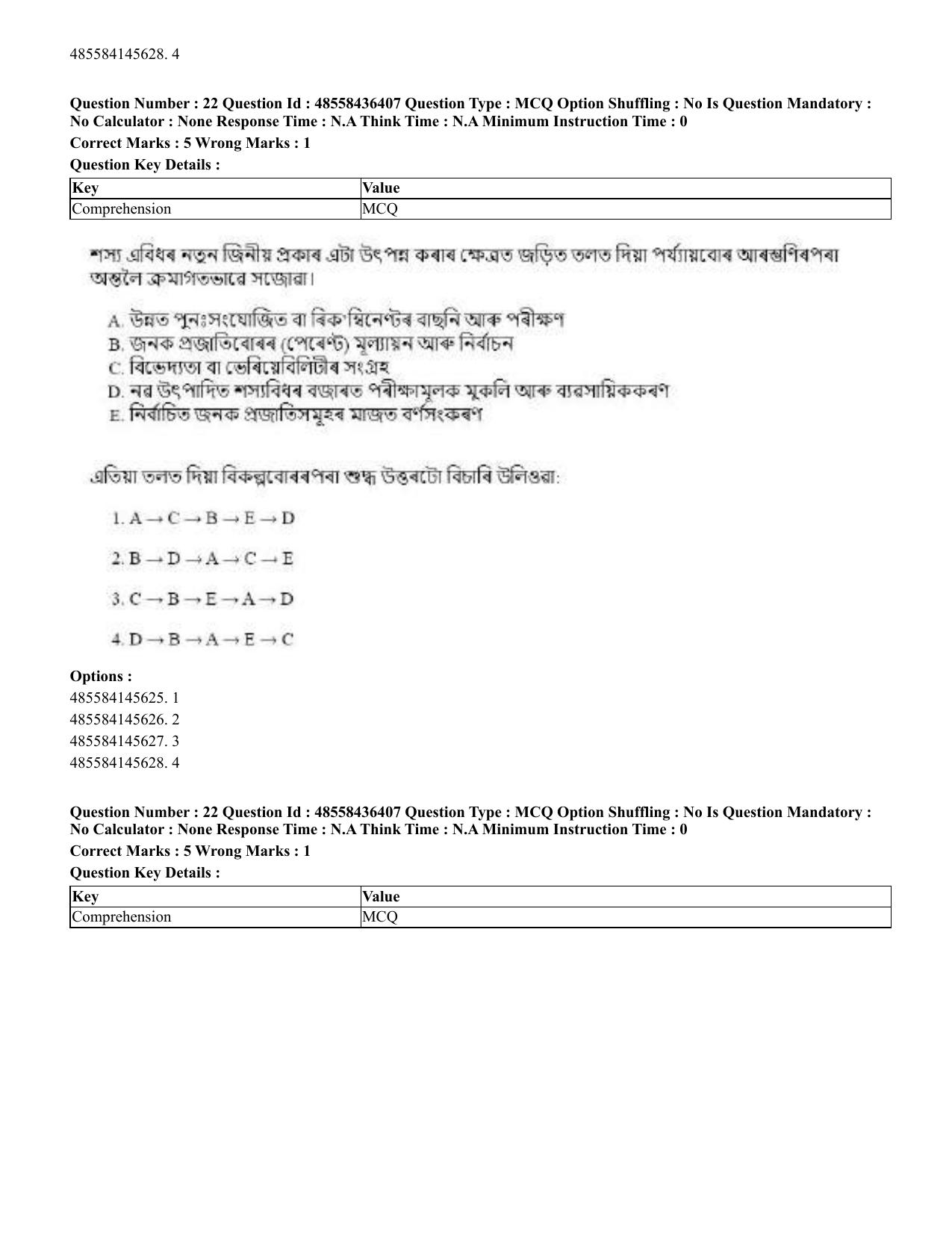 CUET 2023 International Shift 3 Question Papers - 22 June 2023 - Page 163