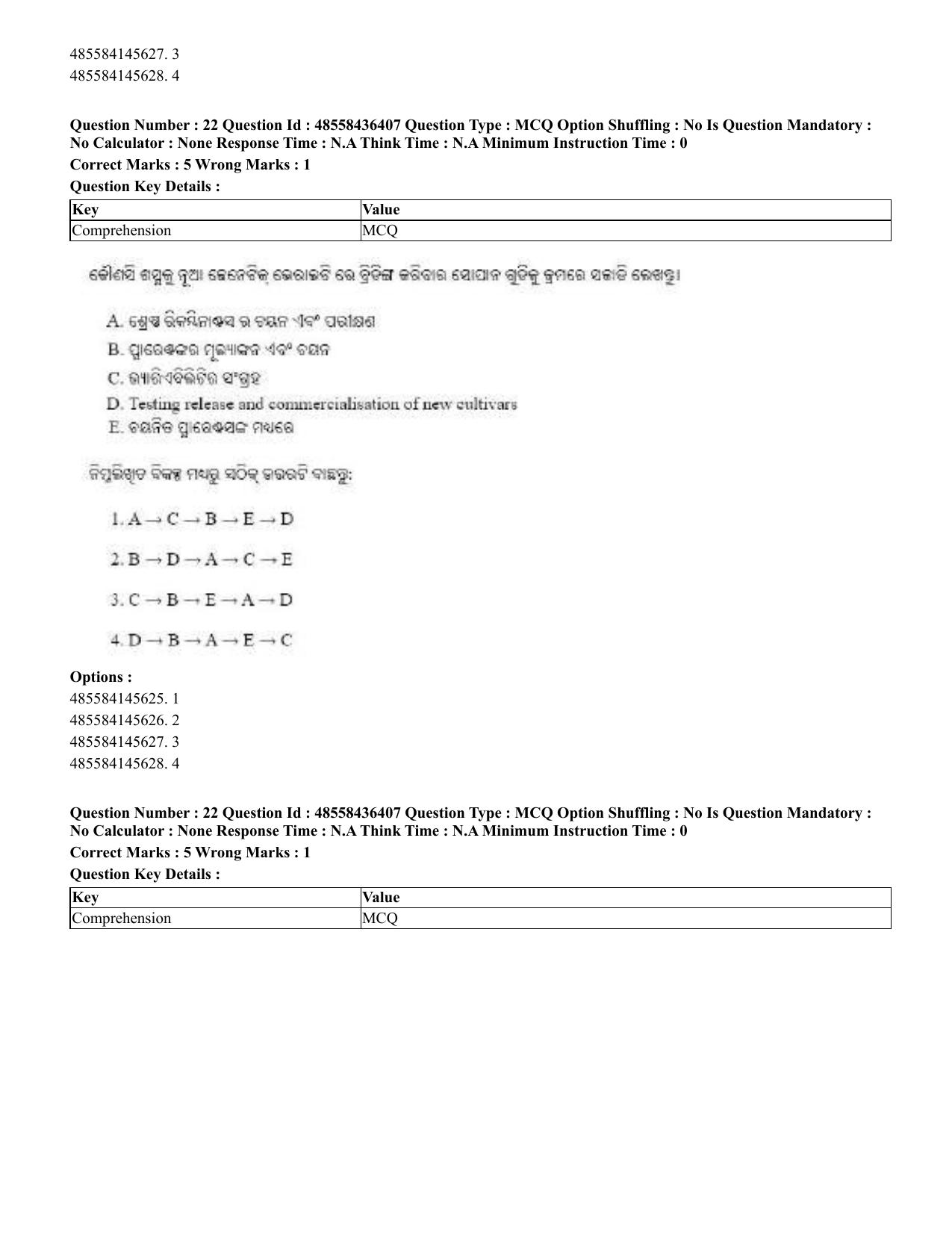 CUET 2023 International Shift 3 Question Papers - 22 June 2023 - Page 167