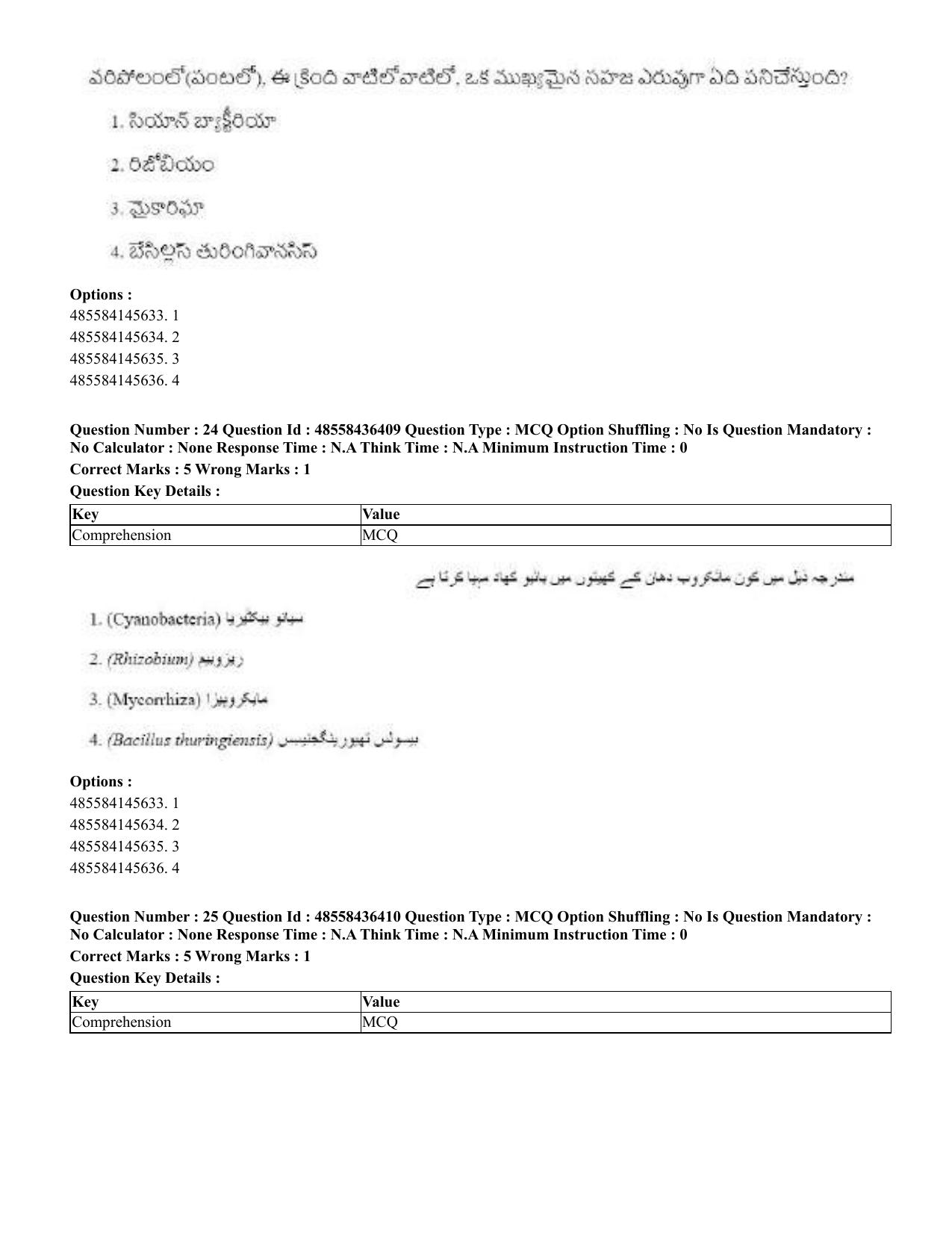 CUET 2023 International Shift 3 Question Papers - 22 June 2023 - Page 185