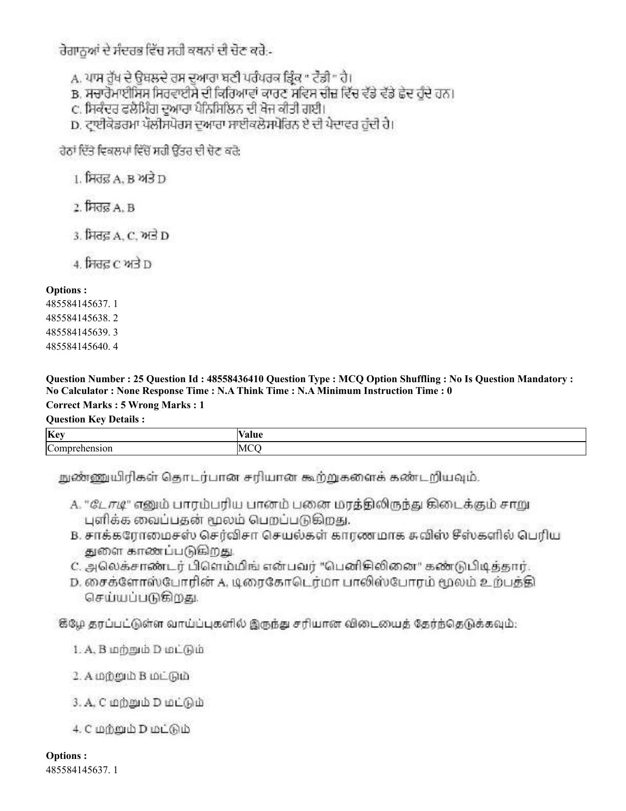 CUET 2023 International Shift 3 Question Papers - 22 June 2023 - Page 192