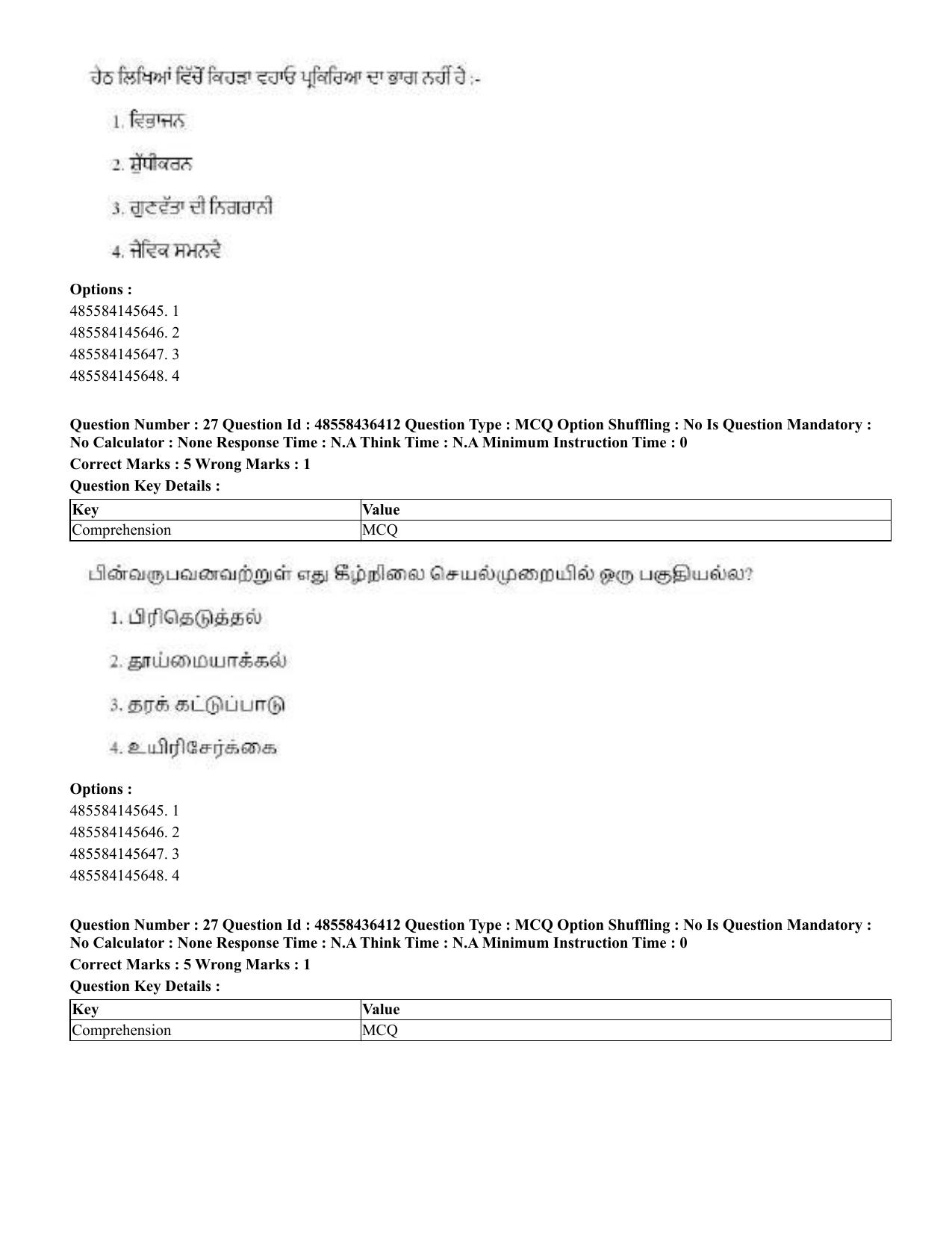 CUET 2023 International Shift 3 Question Papers - 22 June 2023 - Page 209