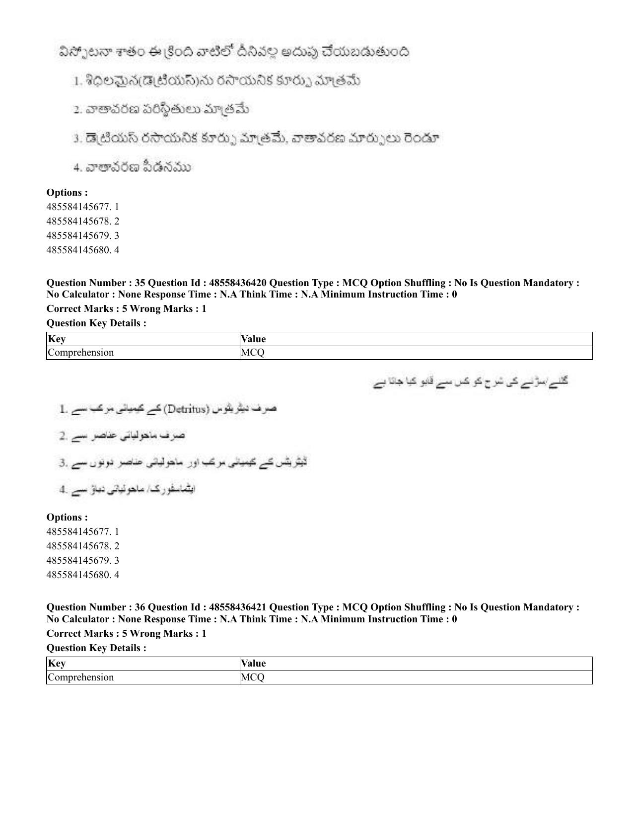 CUET 2023 International Shift 3 Question Papers - 22 June 2023 - Page 266
