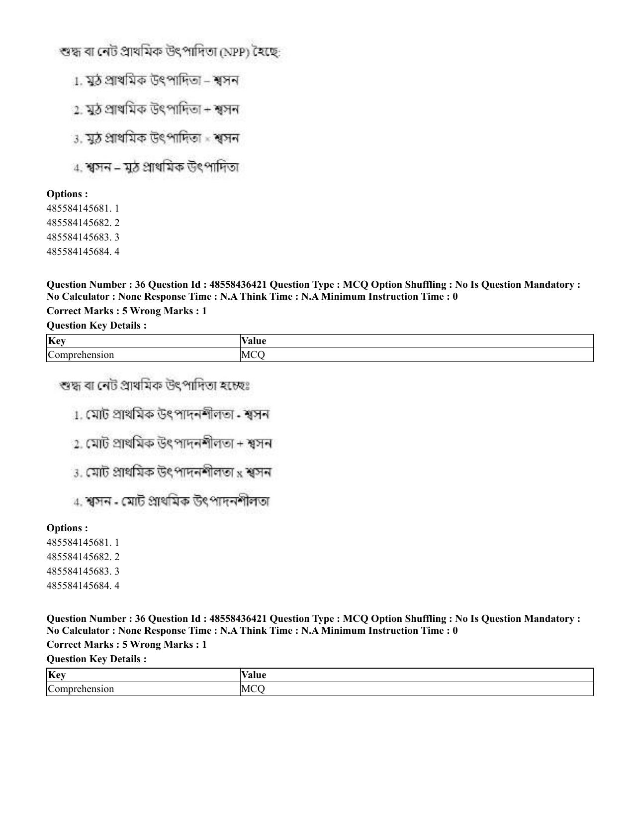 CUET 2023 International Shift 3 Question Papers - 22 June 2023 - Page 268