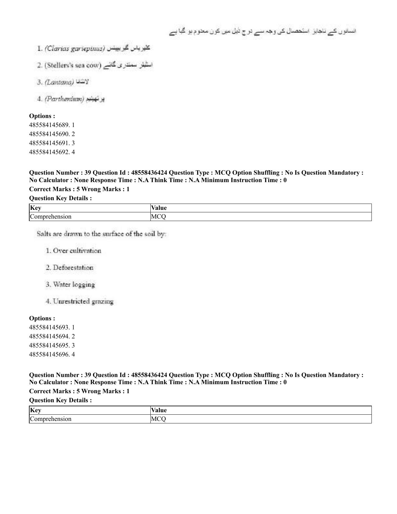CUET 2023 International Shift 3 Question Papers - 22 June 2023 - Page 286