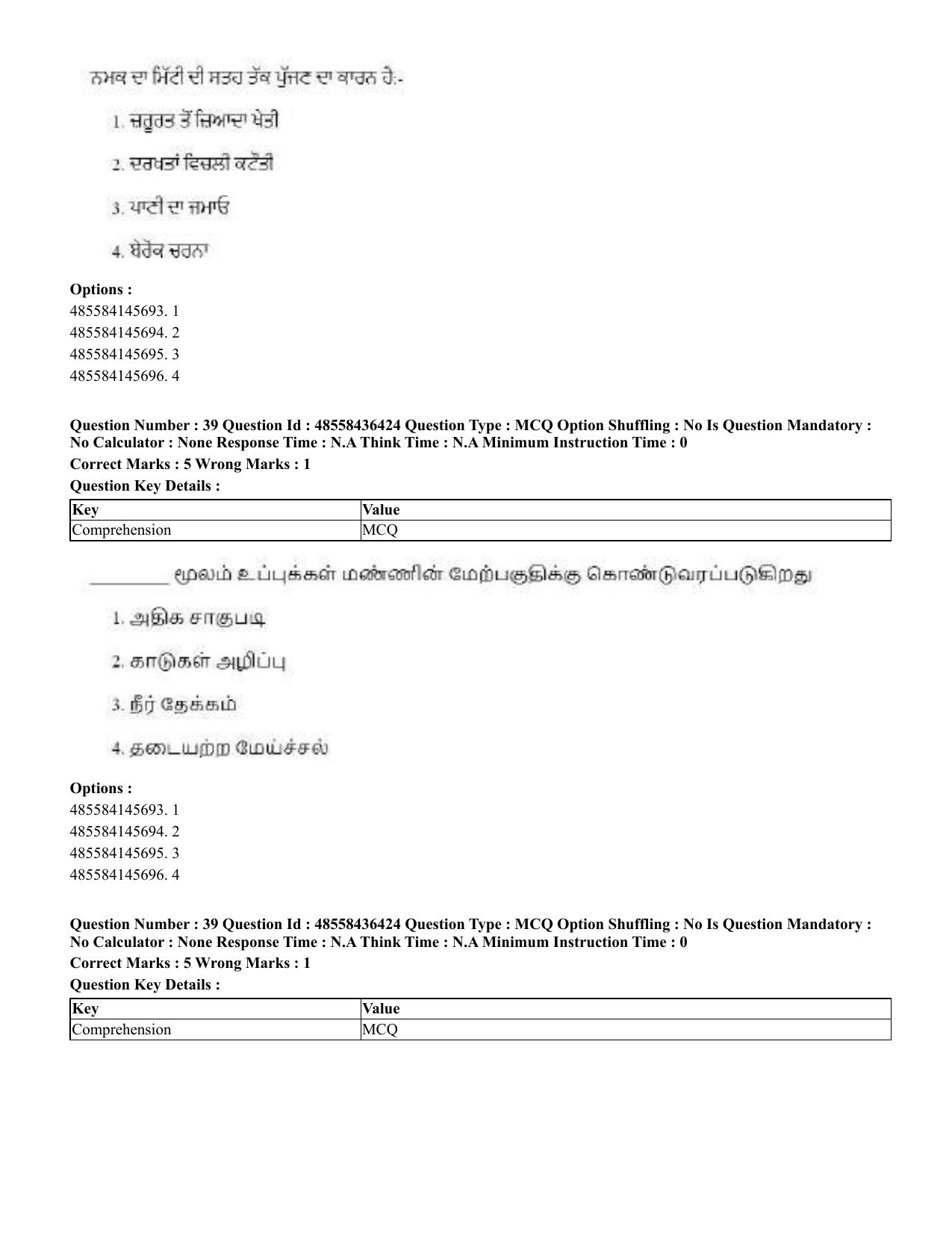 CUET 2023 International Shift 3 Question Papers - 22 June 2023 - Page 291