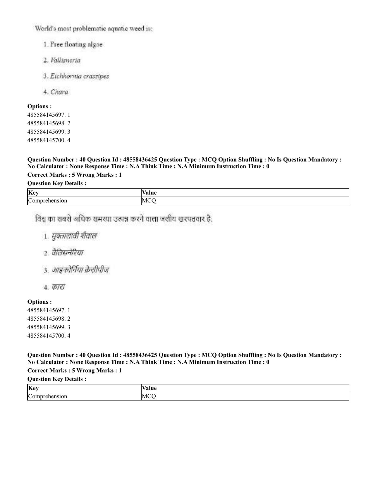 CUET 2023 International Shift 3 Question Papers - 22 June 2023 - Page 293