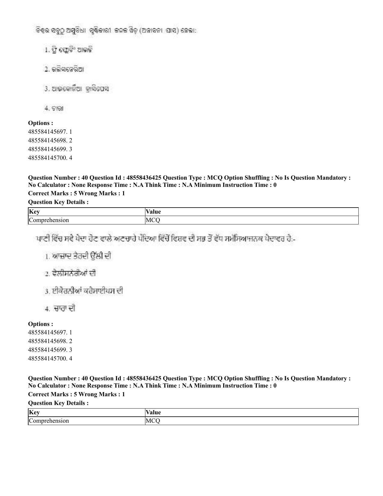 CUET 2023 International Shift 3 Question Papers - 22 June 2023 - Page 297