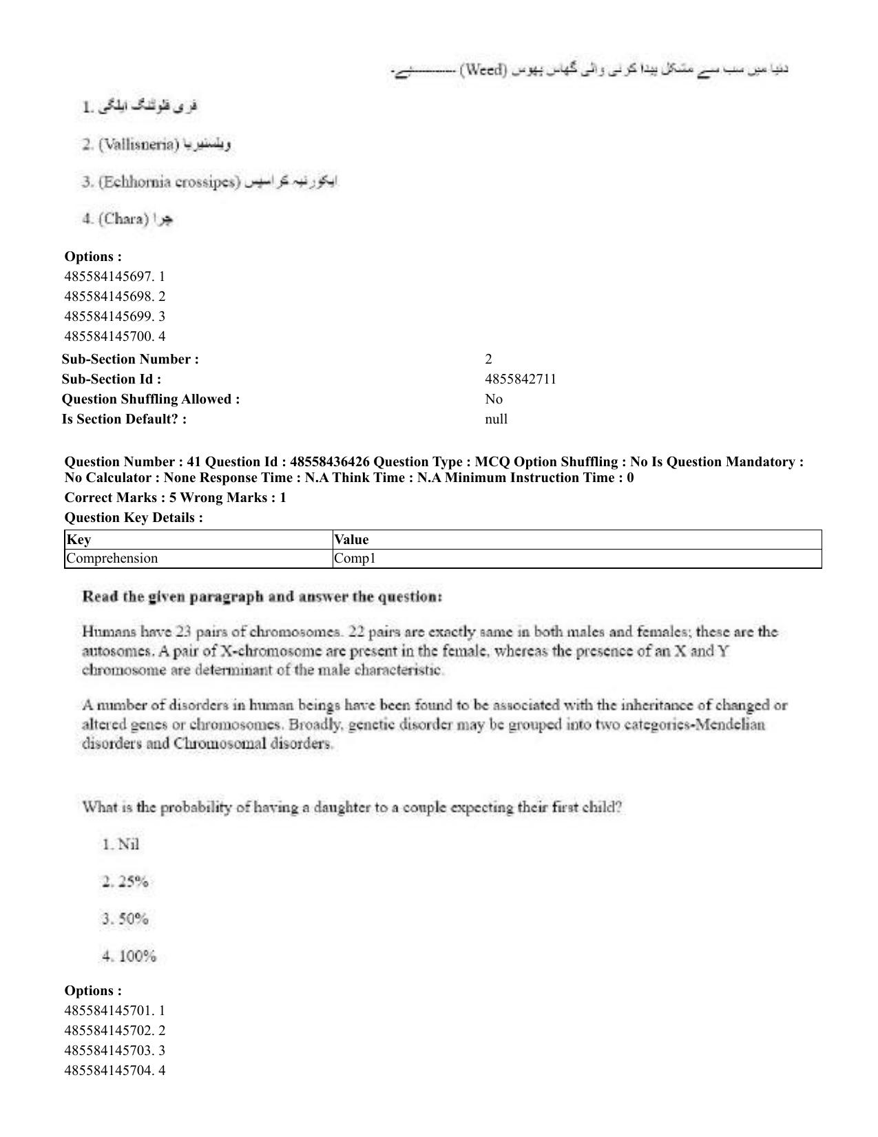 CUET 2023 International Shift 3 Question Papers - 22 June 2023 - Page 299