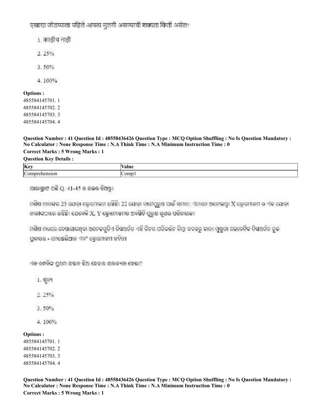 CUET 2023 International Shift 3 Question Papers - 22 June 2023 - Page 305