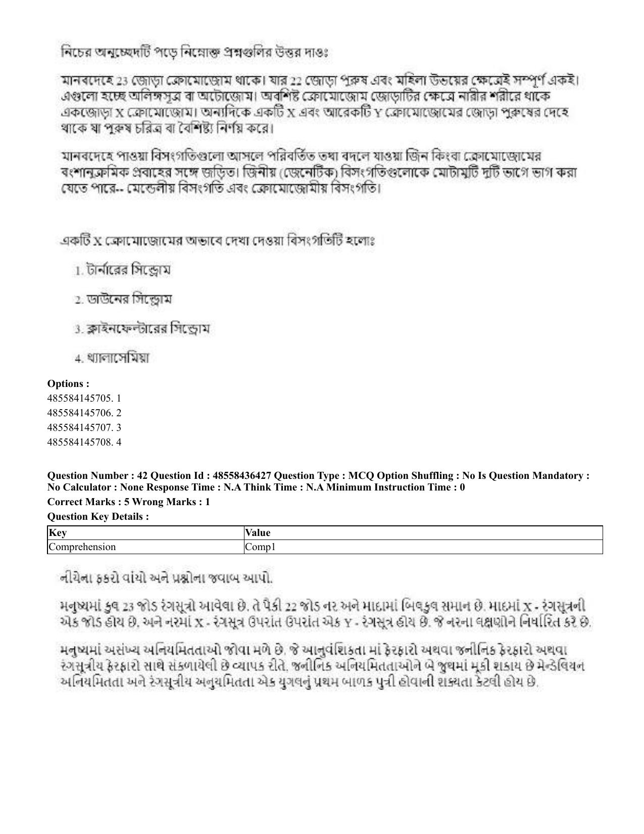 CUET 2023 International Shift 3 Question Papers - 22 June 2023 - Page 311
