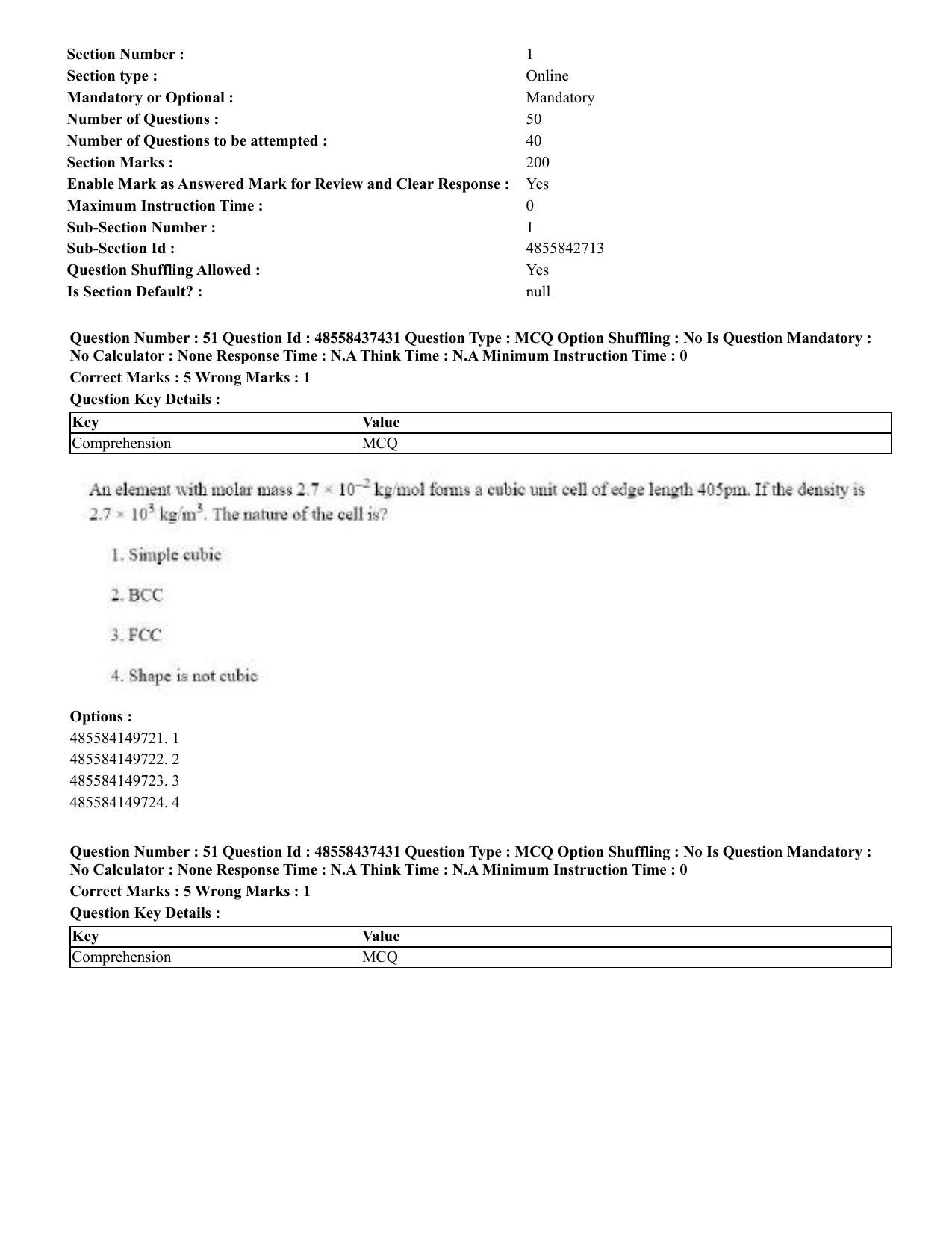 CUET 2023 International Shift 3 Question Papers - 22 June 2023 - Page 412