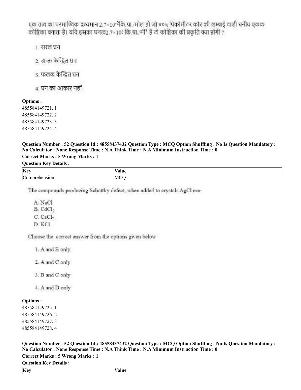 CUET 2023 International Shift 3 Question Papers - 22 June 2023 - Page 413