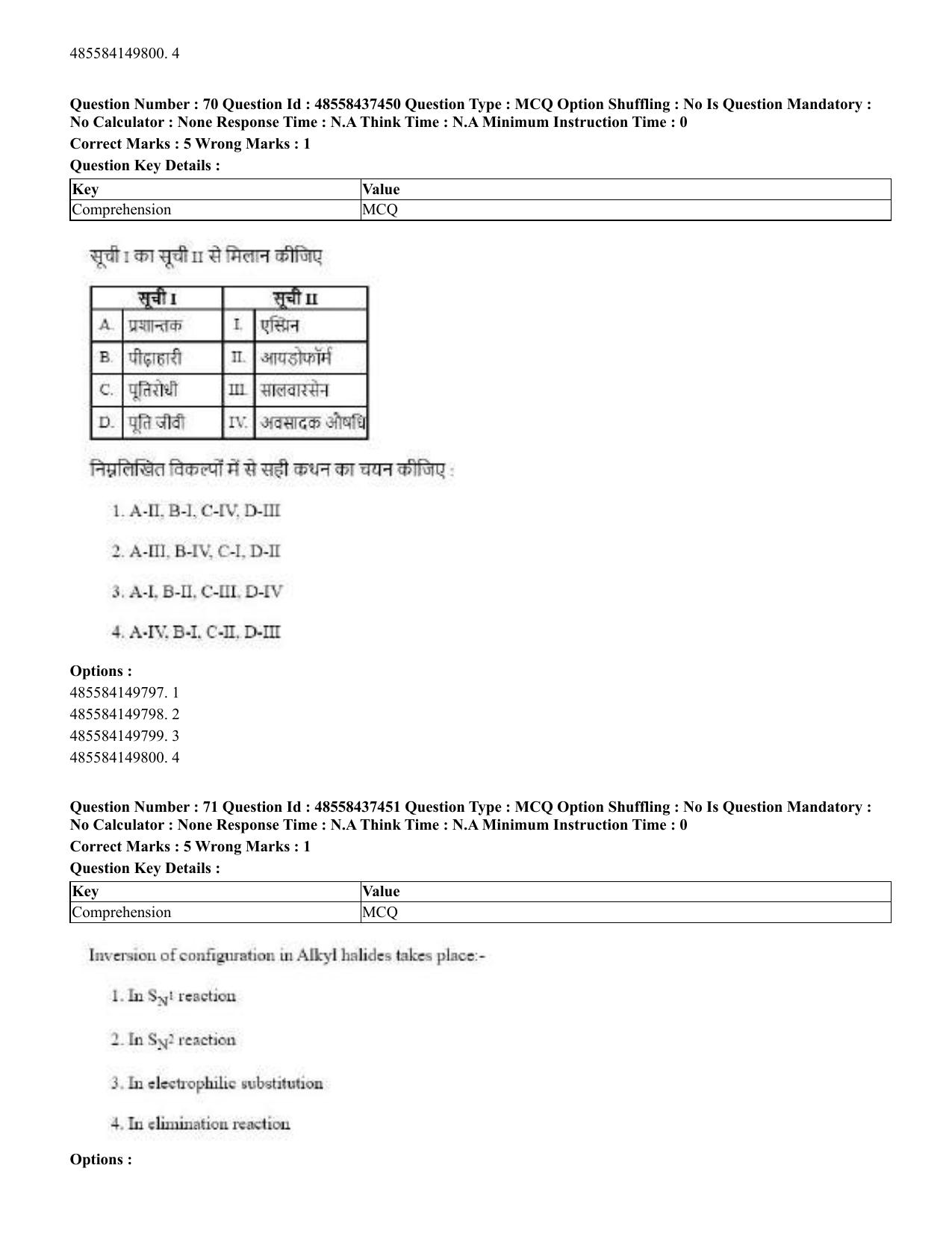CUET 2023 International Shift 3 Question Papers - 22 June 2023 - Page 433