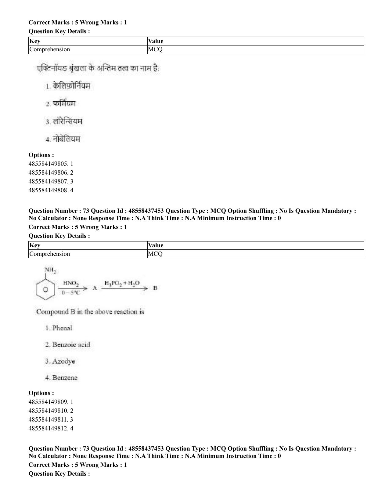 CUET 2023 International Shift 3 Question Papers - 22 June 2023 - Page 435