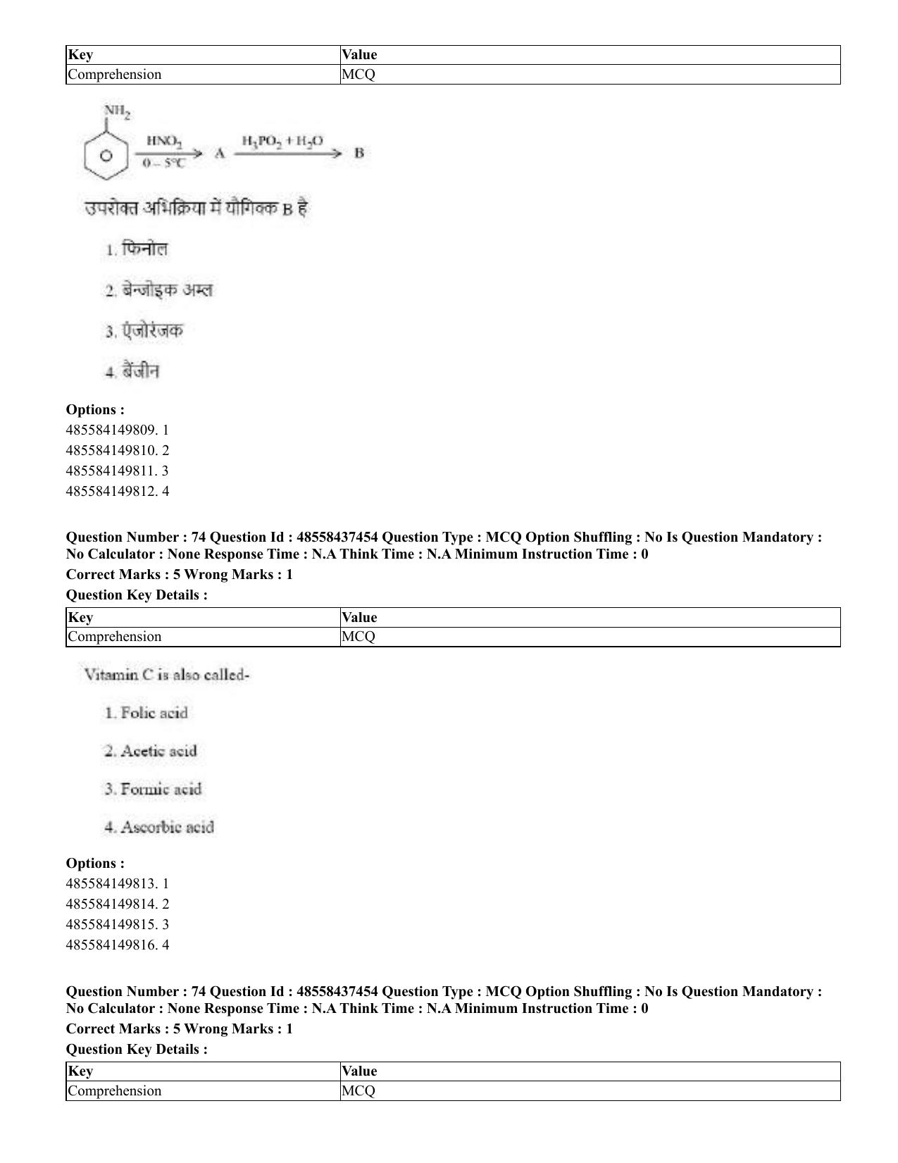 CUET 2023 International Shift 3 Question Papers - 22 June 2023 - Page 436