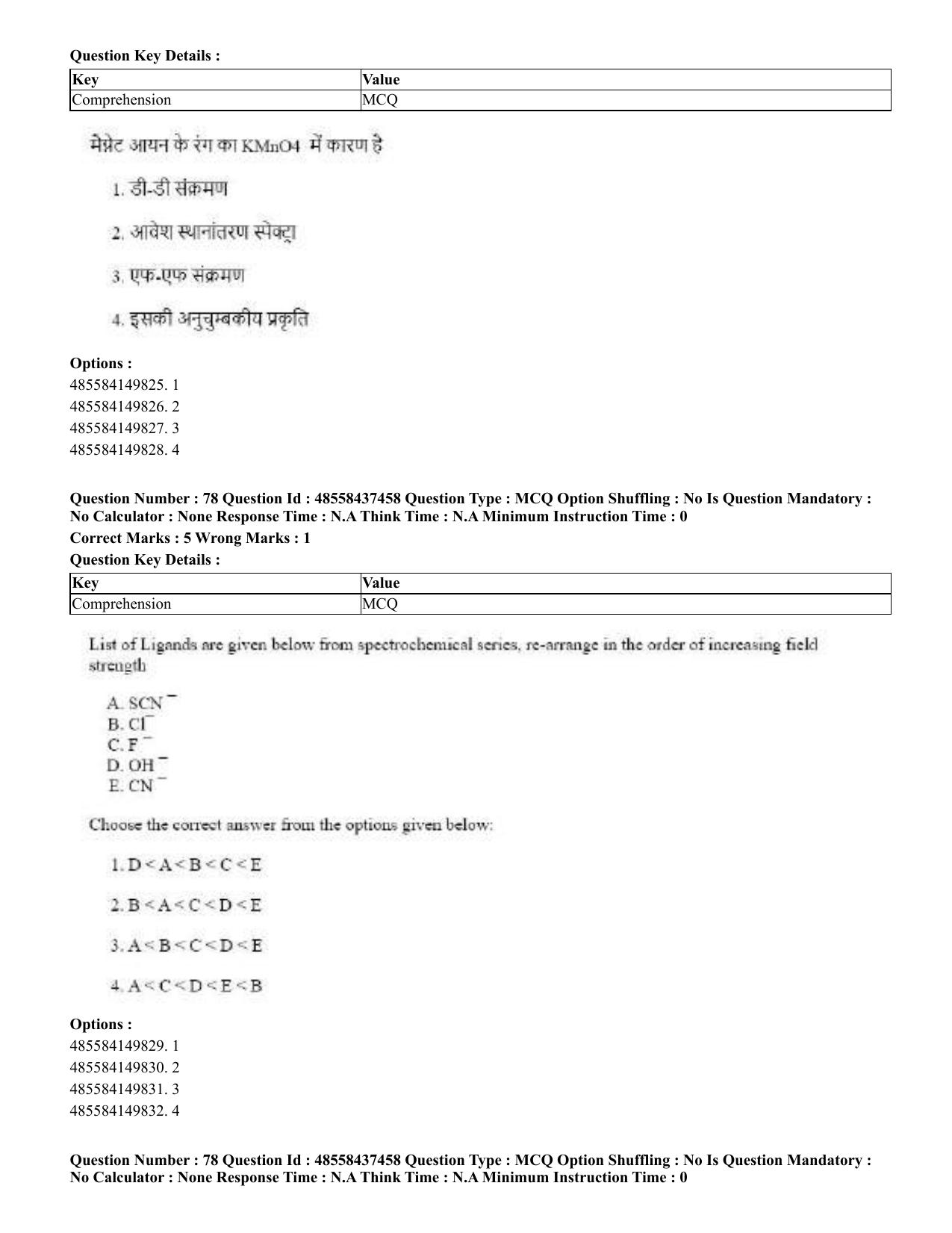 CUET 2023 International Shift 3 Question Papers - 22 June 2023 - Page 440