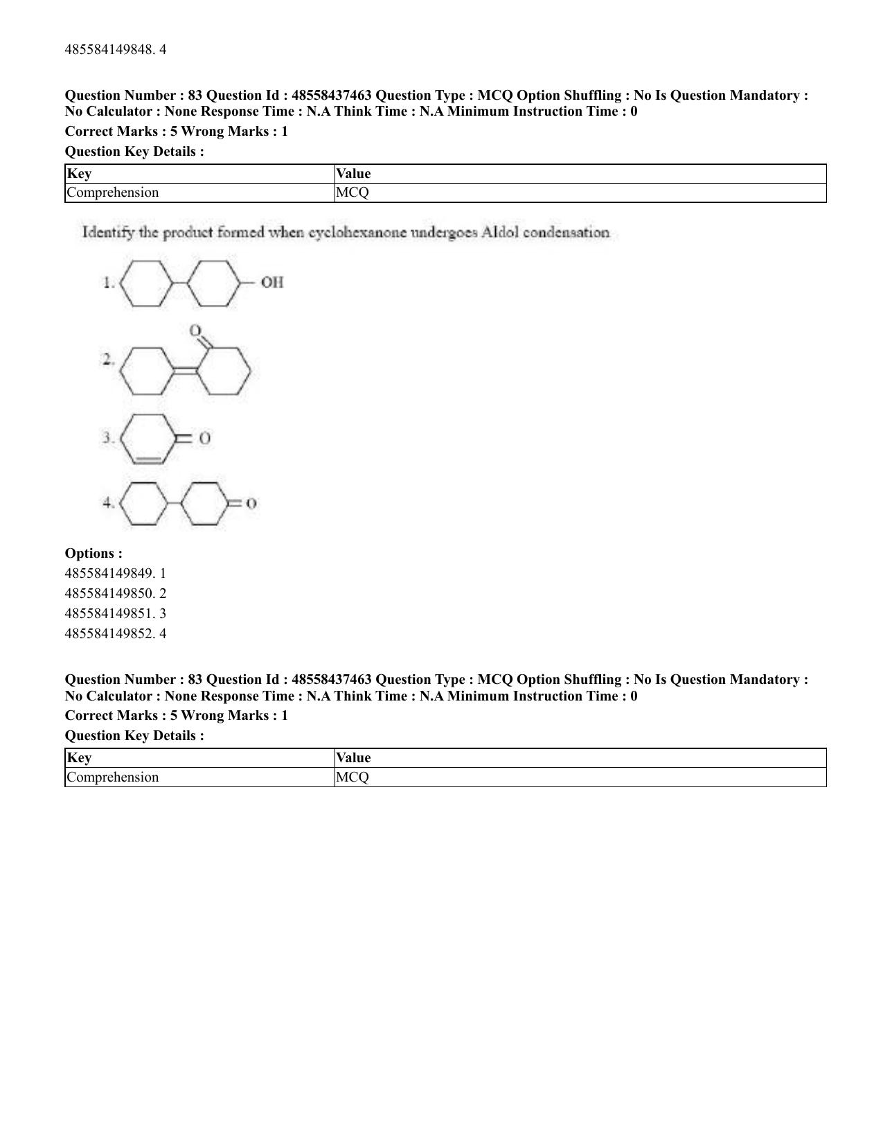 CUET 2023 International Shift 3 Question Papers - 22 June 2023 - Page 446