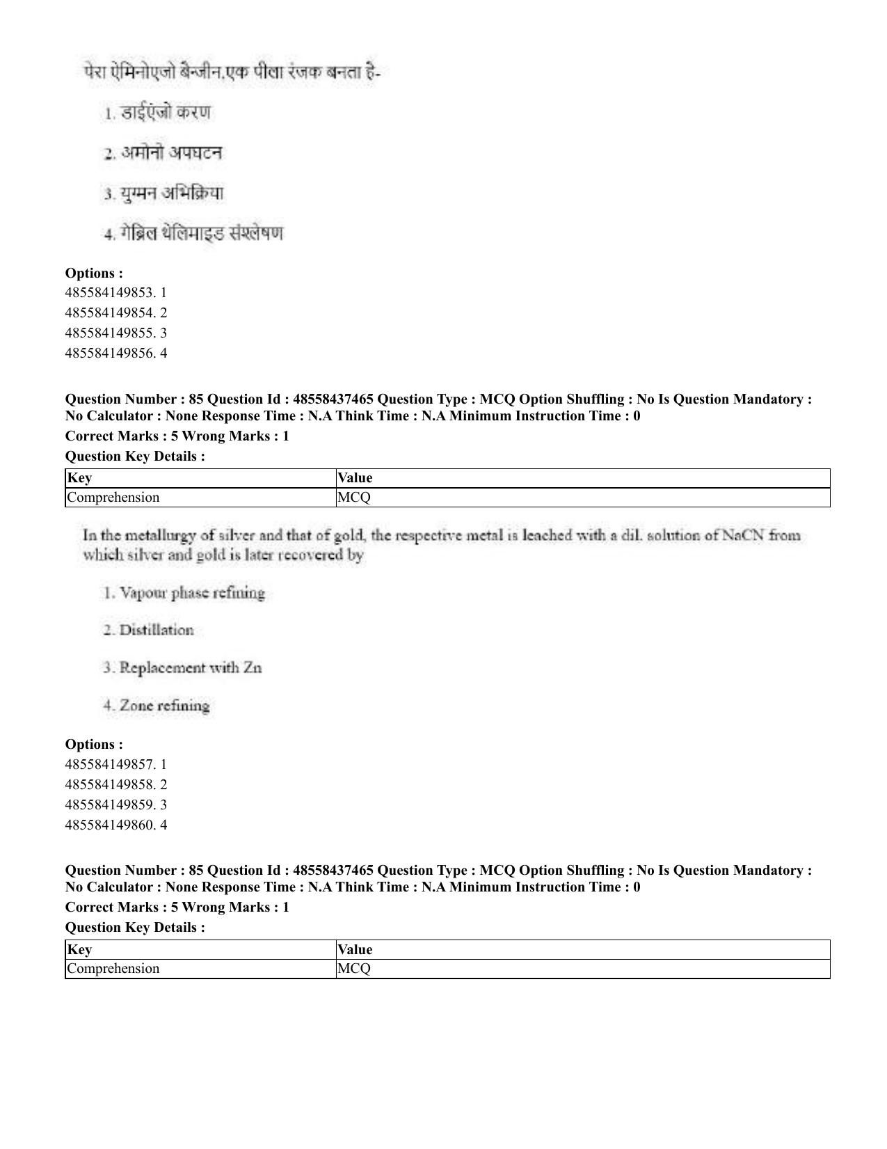 CUET 2023 International Shift 3 Question Papers - 22 June 2023 - Page 448