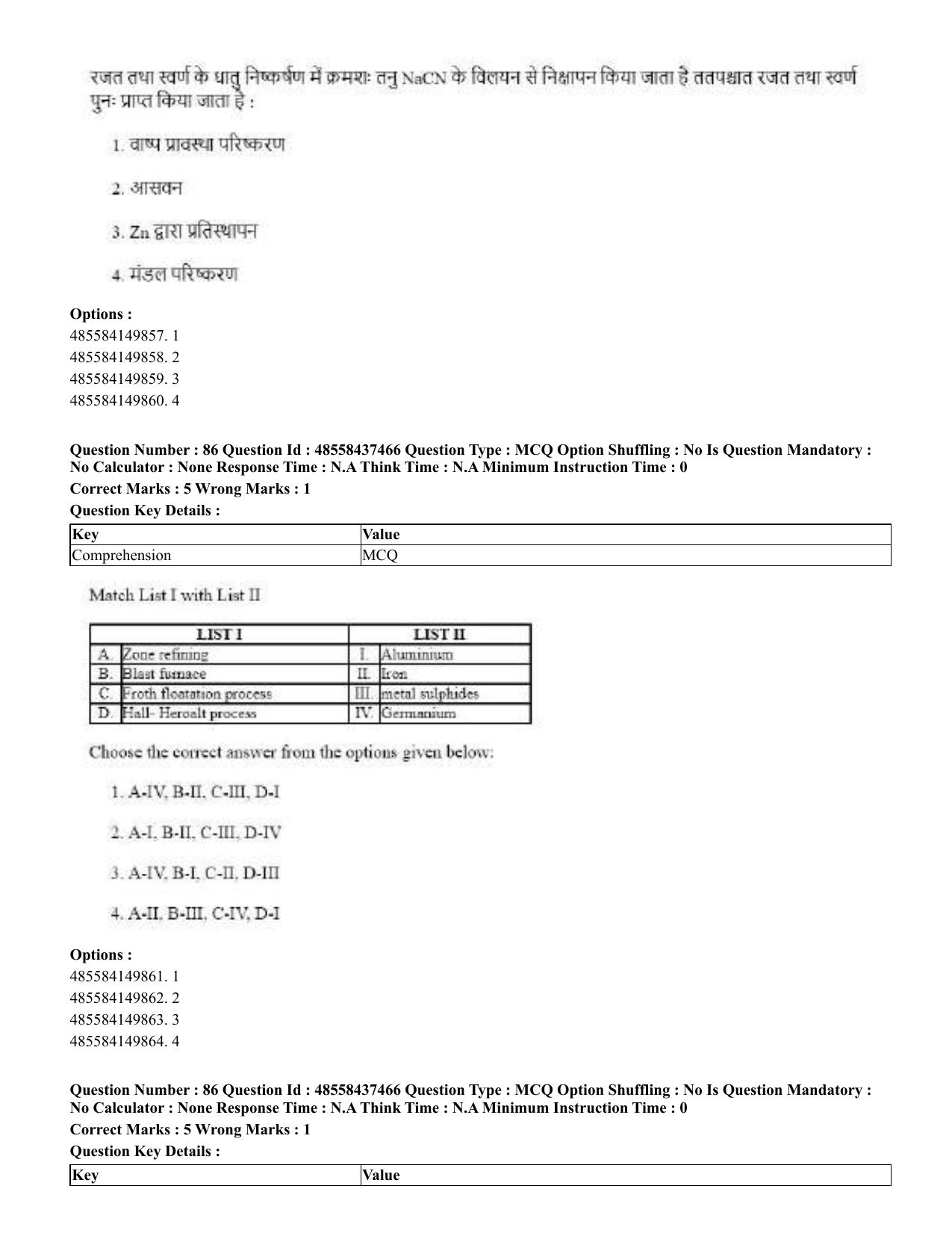 CUET 2023 International Shift 3 Question Papers - 22 June 2023 - Page 449
