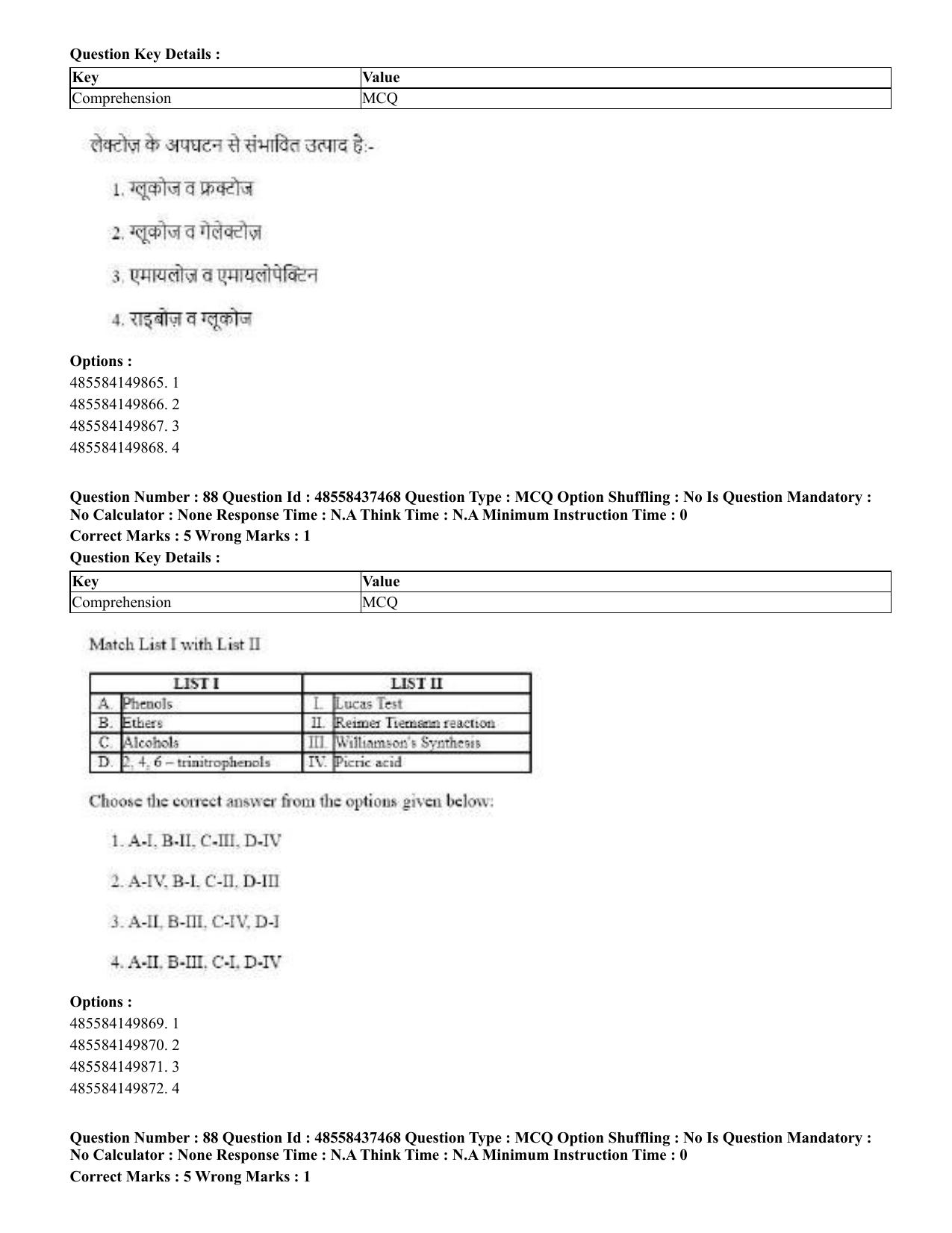 CUET 2023 International Shift 3 Question Papers - 22 June 2023 - Page 451