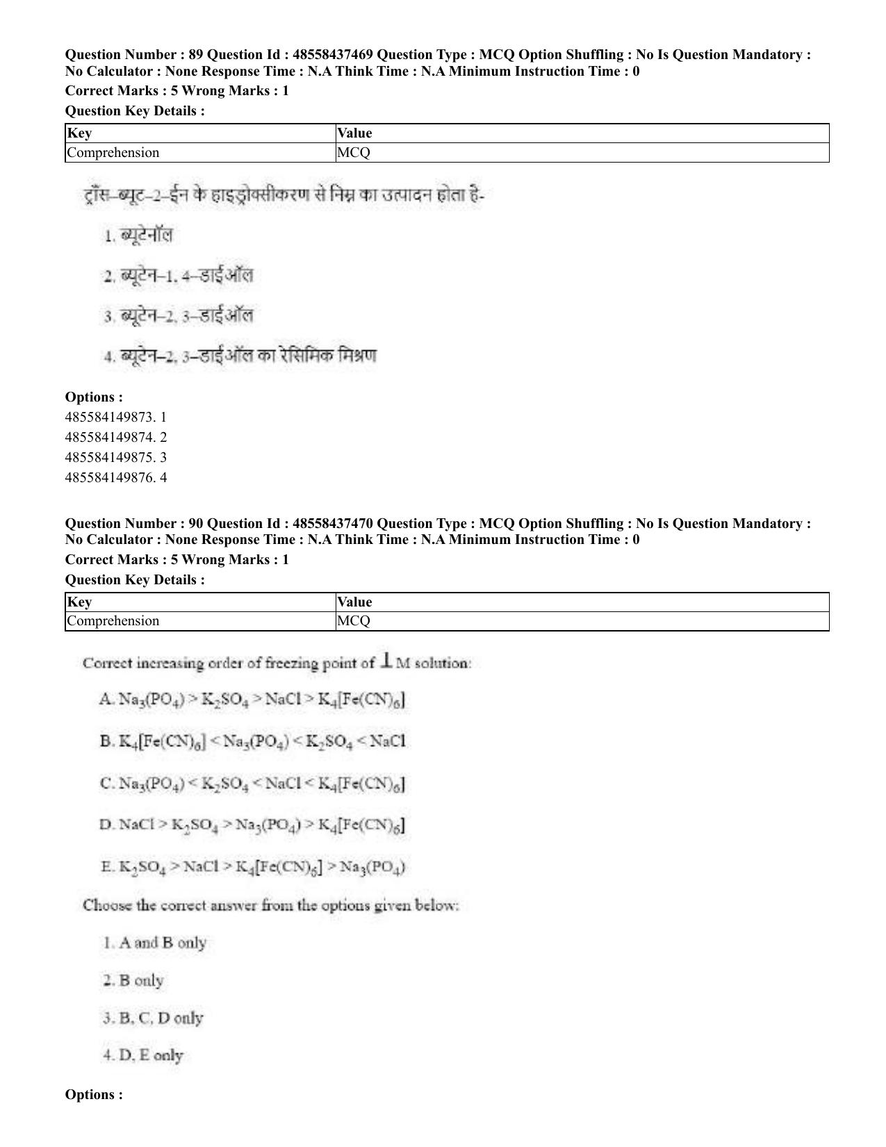 CUET 2023 International Shift 3 Question Papers - 22 June 2023 - Page 453