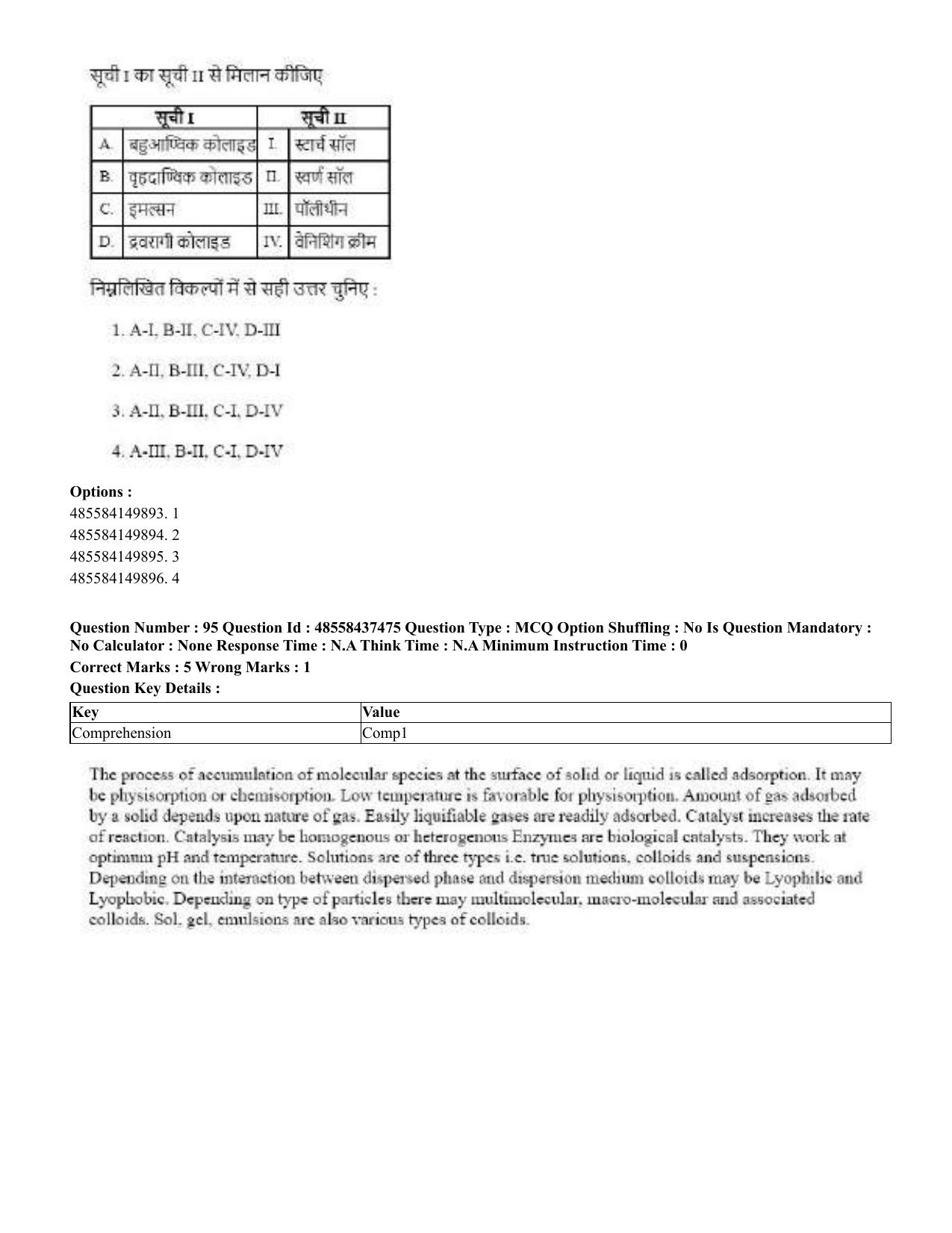 CUET 2023 International Shift 3 Question Papers - 22 June 2023 - Page 461