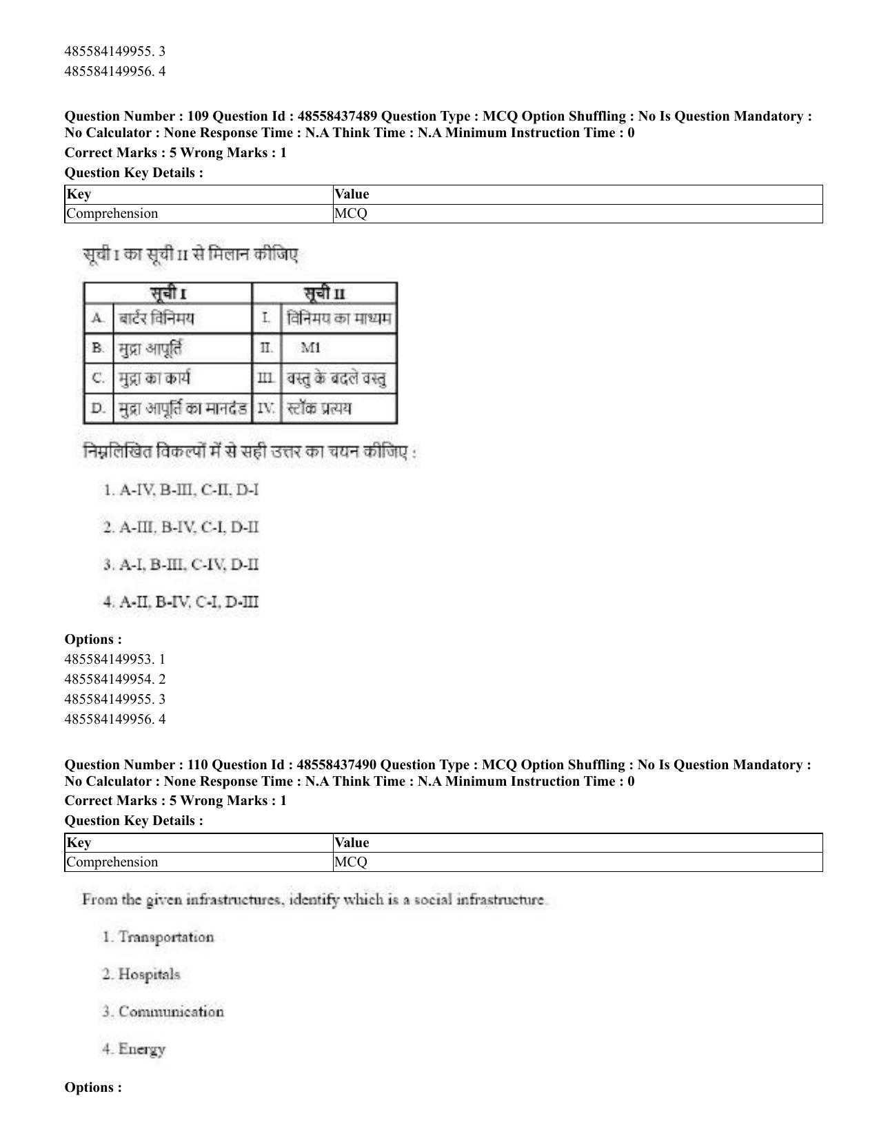 CUET 2023 International Shift 3 Question Papers - 22 June 2023 - Page 479