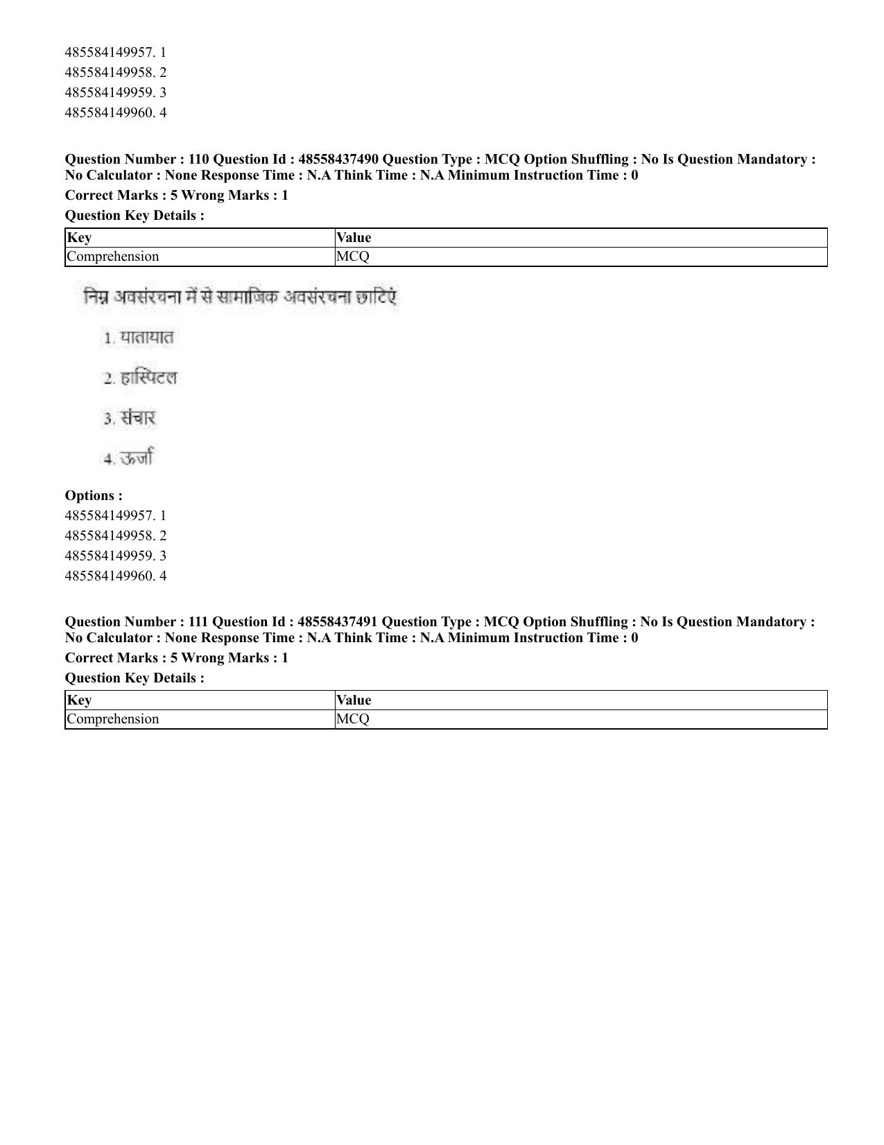 CUET 2023 International Shift 3 Question Papers - 22 June 2023 - Page 480