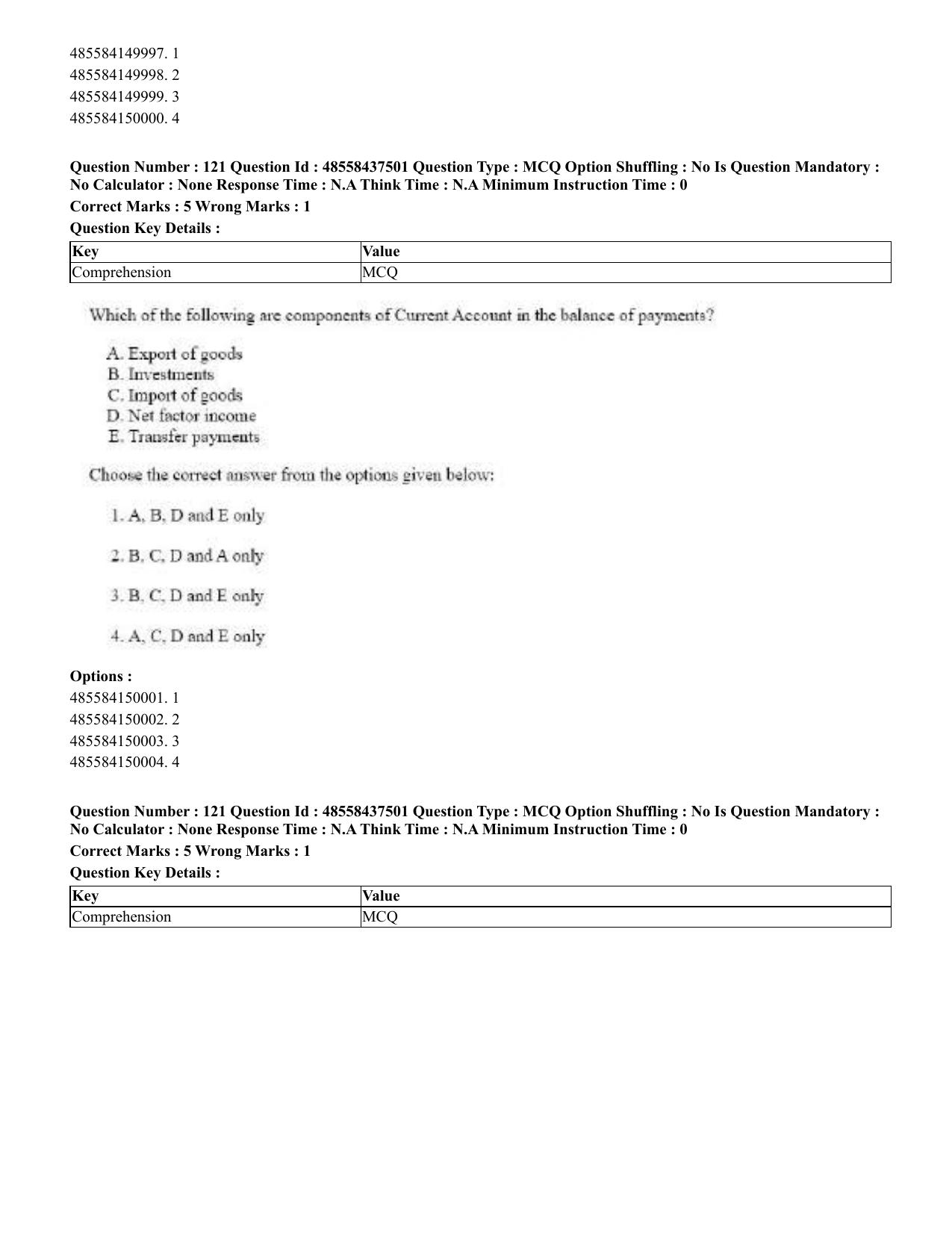 CUET 2023 International Shift 3 Question Papers - 22 June 2023 - Page 494