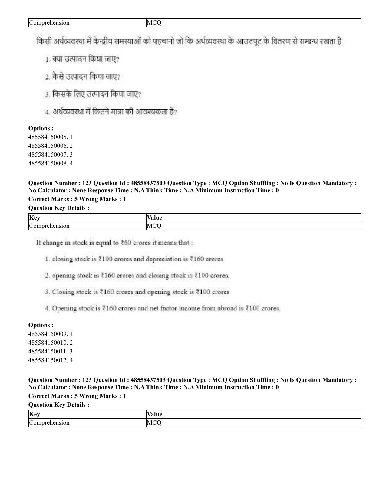 CUET 2023 International Shift 3 Question Papers - 22 June 2023 - Page 496