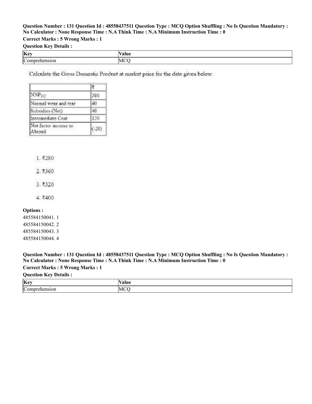 CUET 2023 International Shift 3 Question Papers - 22 June 2023 - Page 505