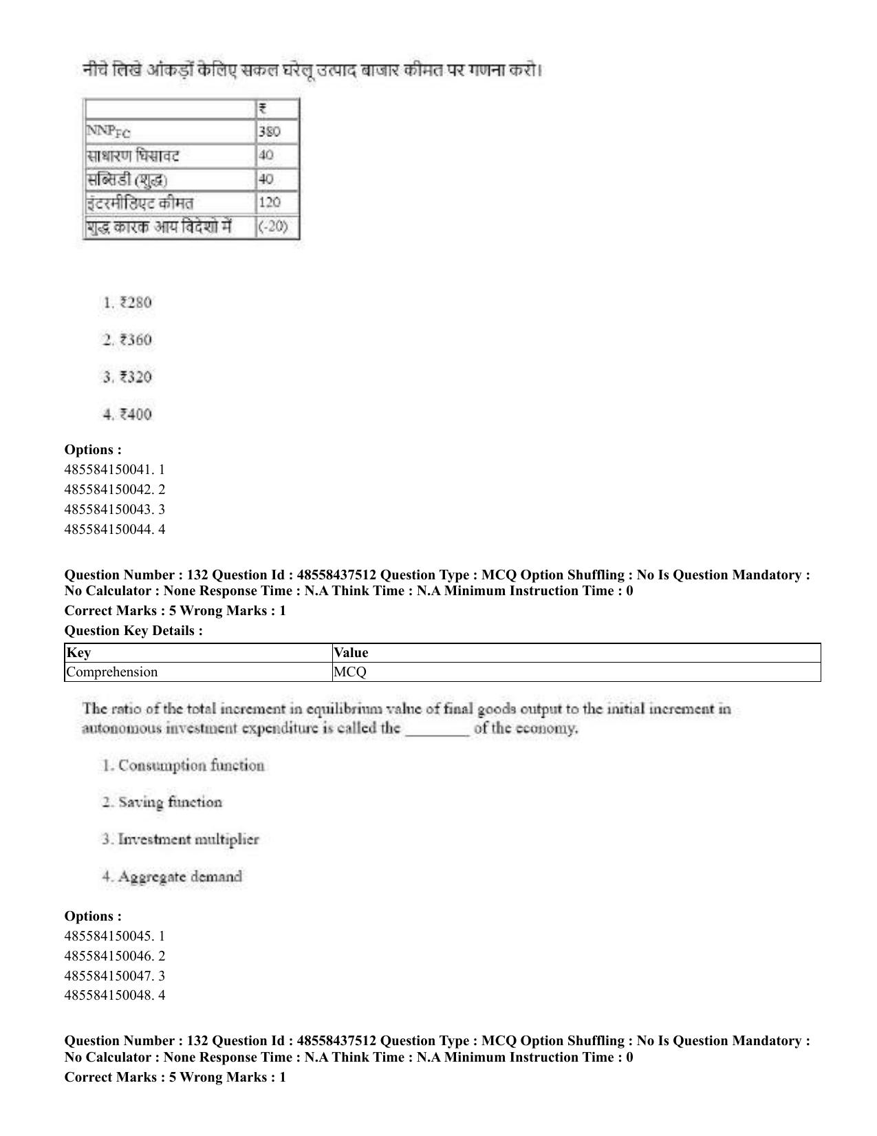 CUET 2023 International Shift 3 Question Papers - 22 June 2023 - Page 506