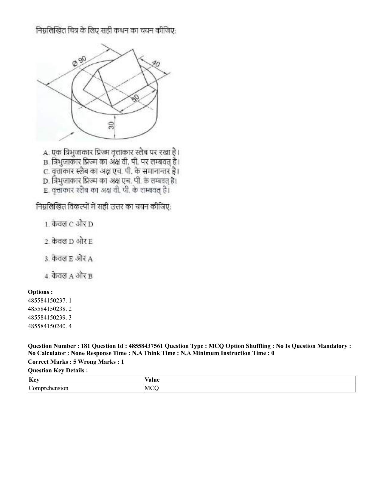 CUET 2023 International Shift 3 Question Papers - 22 June 2023 - Page 567