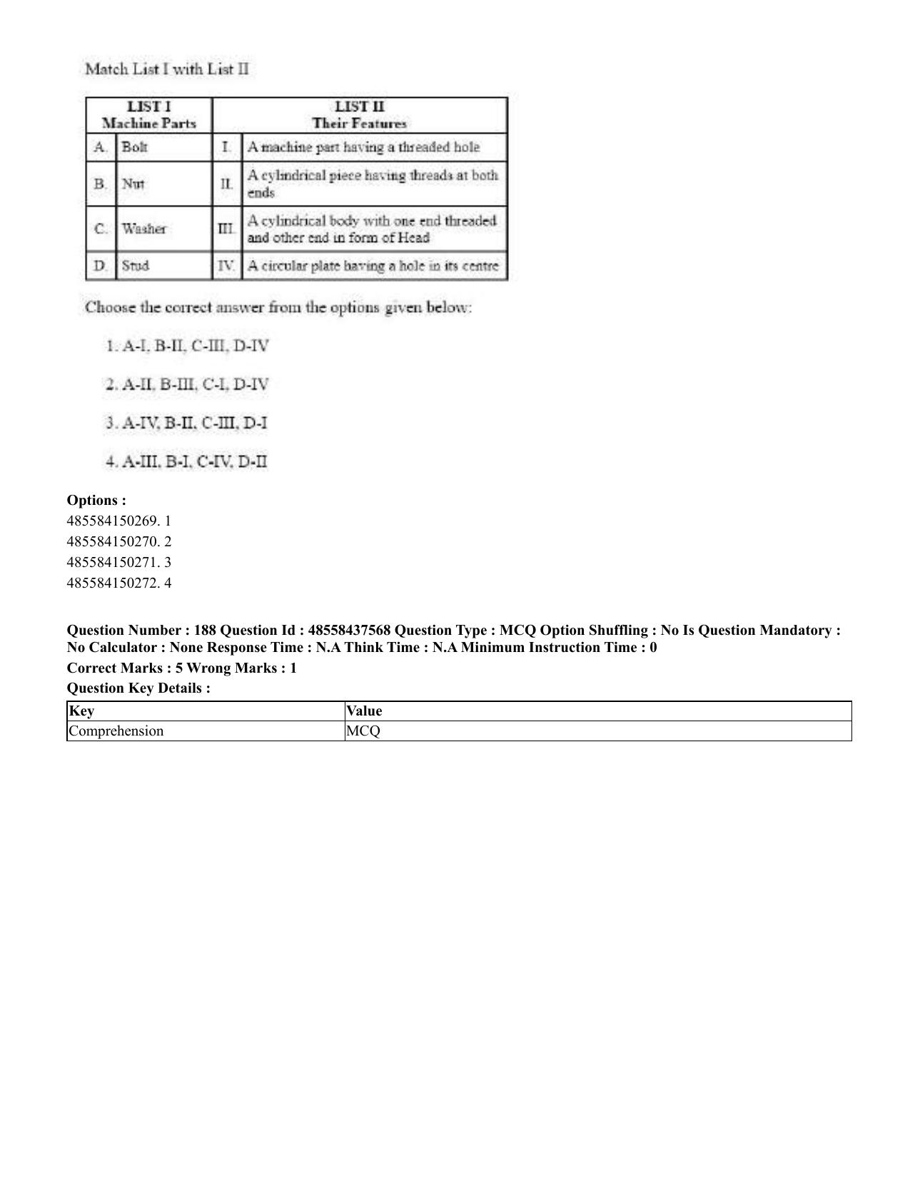 CUET 2023 International Shift 3 Question Papers - 22 June 2023 - Page 579