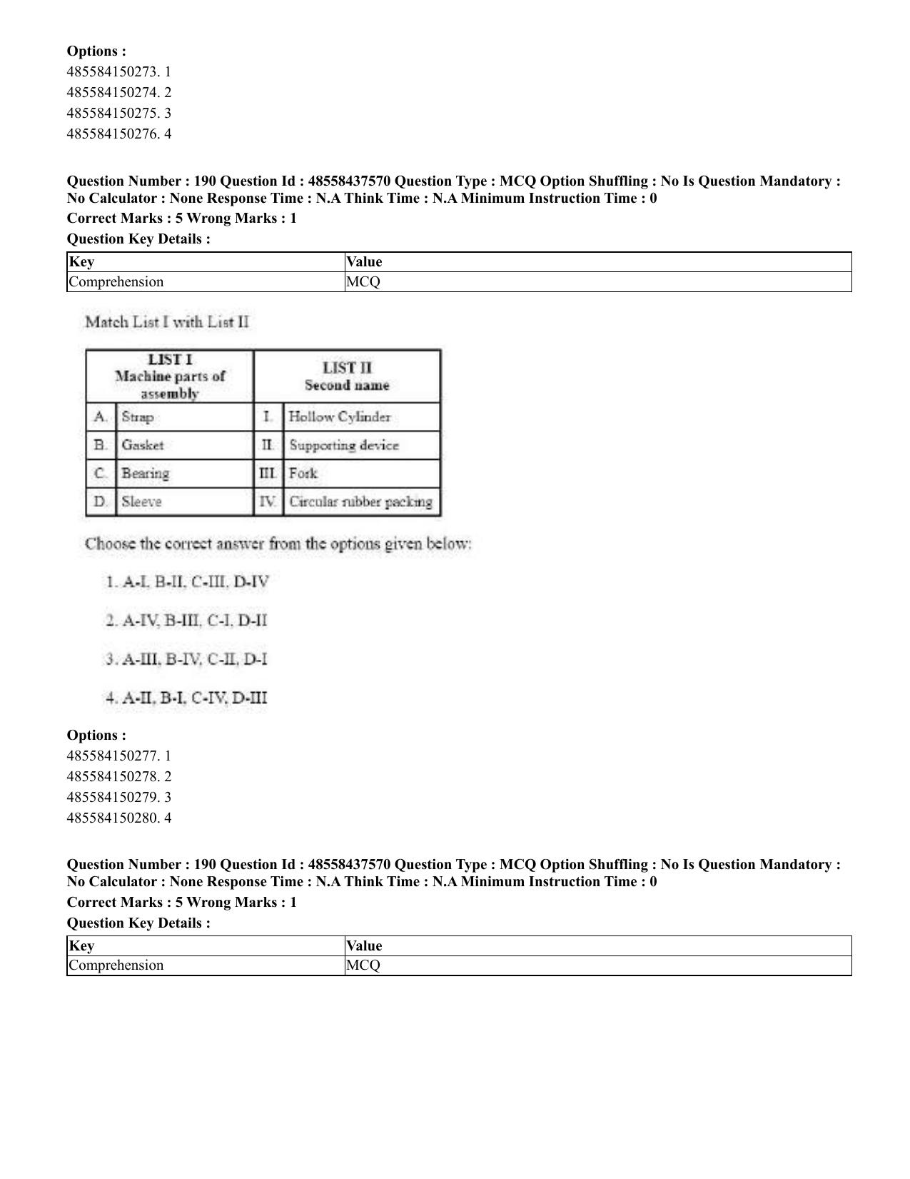 CUET 2023 International Shift 3 Question Papers - 22 June 2023 - Page 582