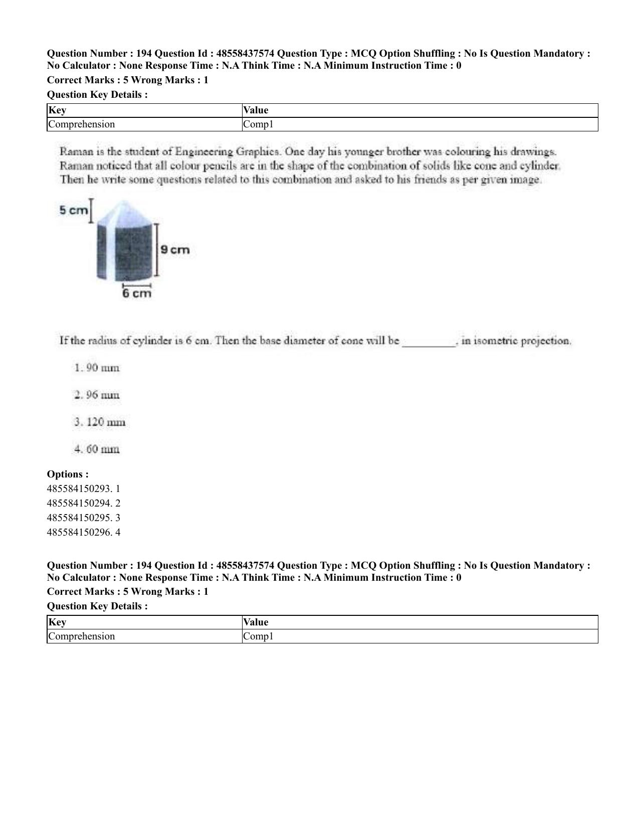 CUET 2023 International Shift 3 Question Papers - 22 June 2023 - Page 588