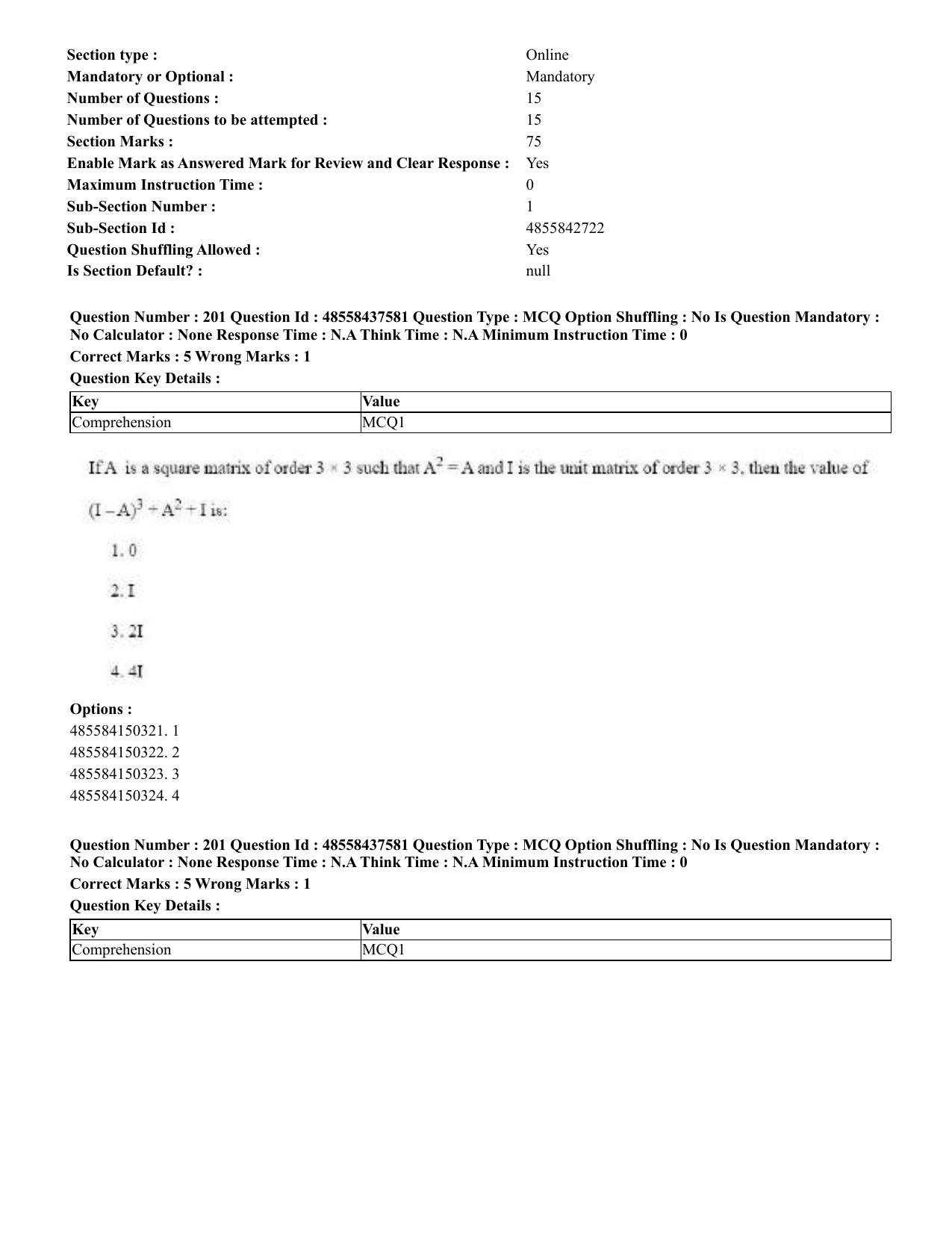 CUET 2023 International Shift 3 Question Papers - 22 June 2023 - Page 601