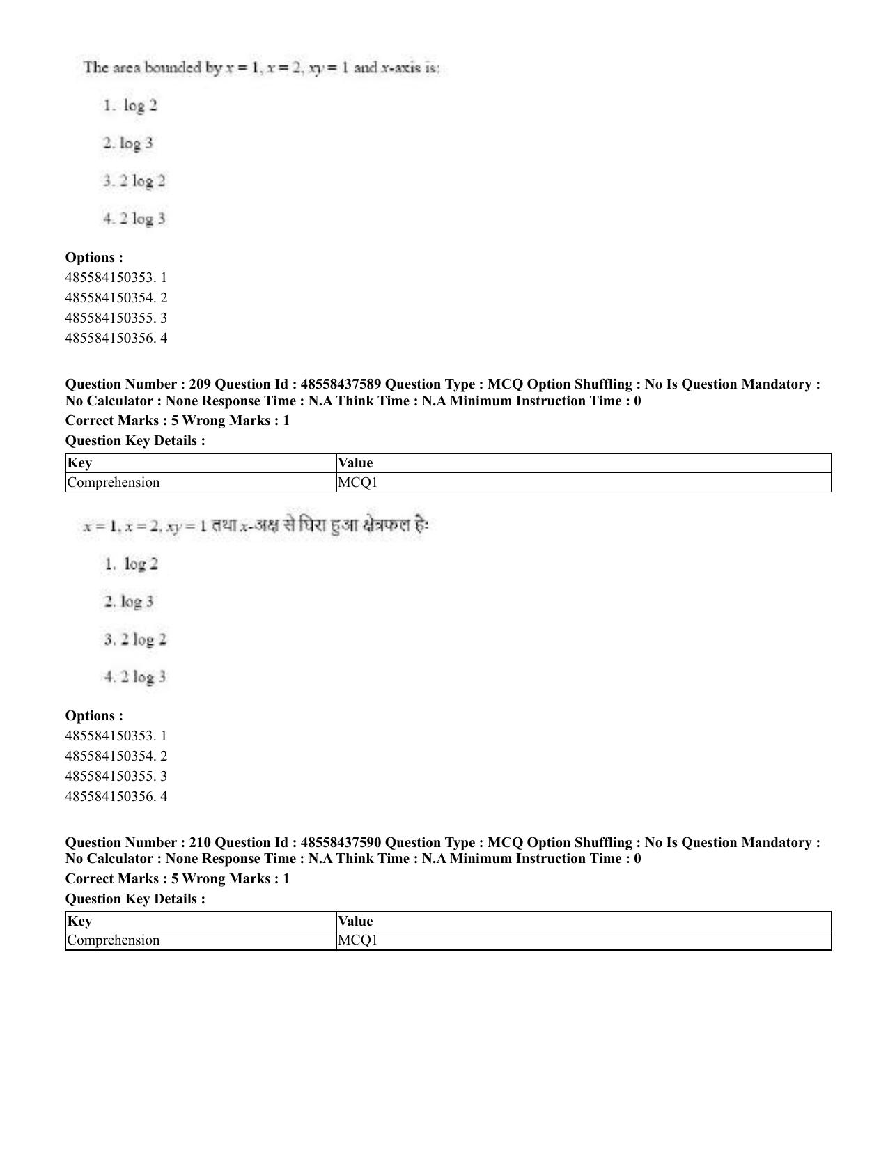CUET 2023 International Shift 3 Question Papers - 22 June 2023 - Page 610